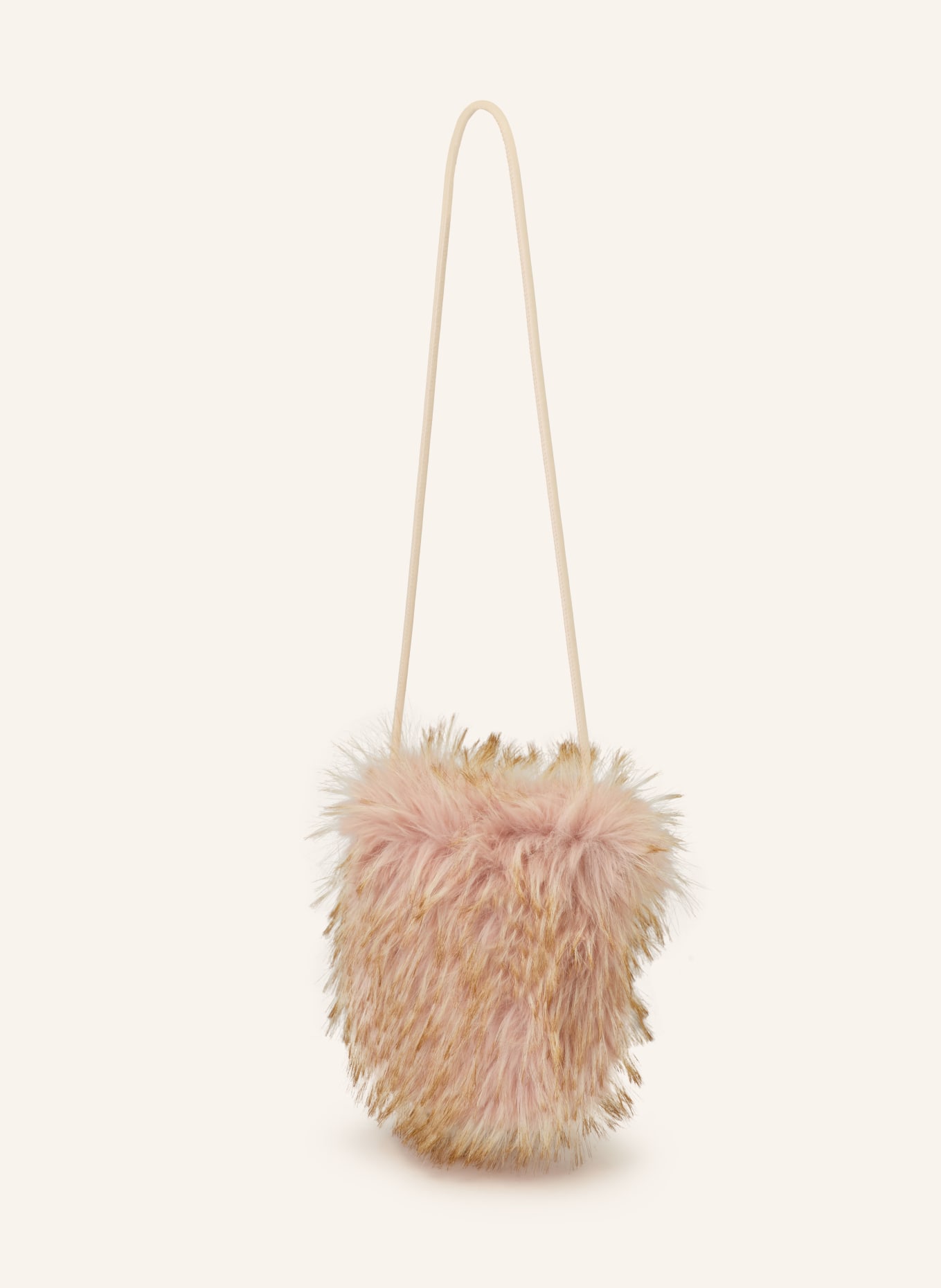 LUISA CERANO Schoudertas van imitatiebont: VIEUX ROSE / BEIGE