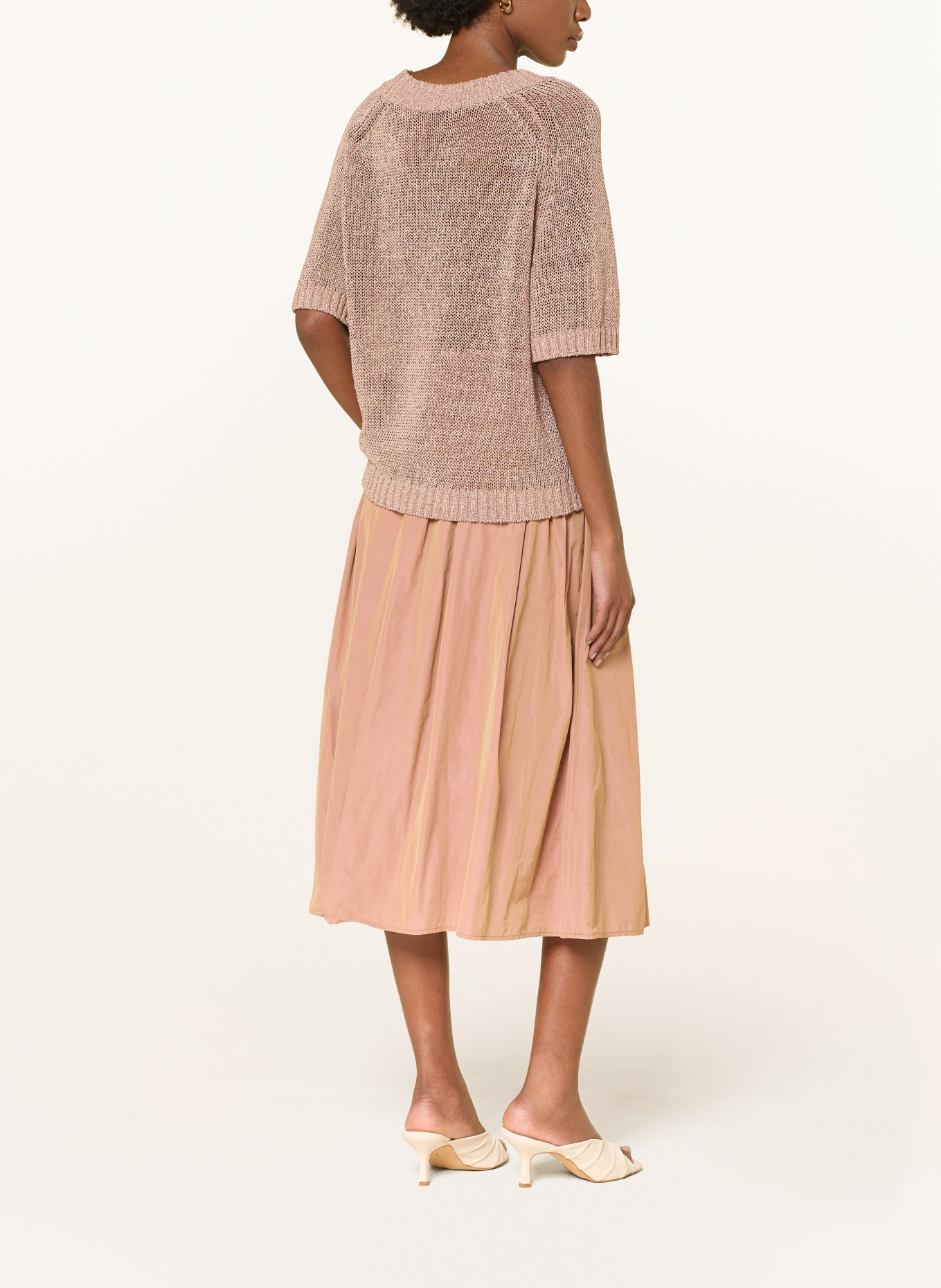 LUISA CERANO Strickshirt aus Leinen mit Glitzergarn: ALTROSA