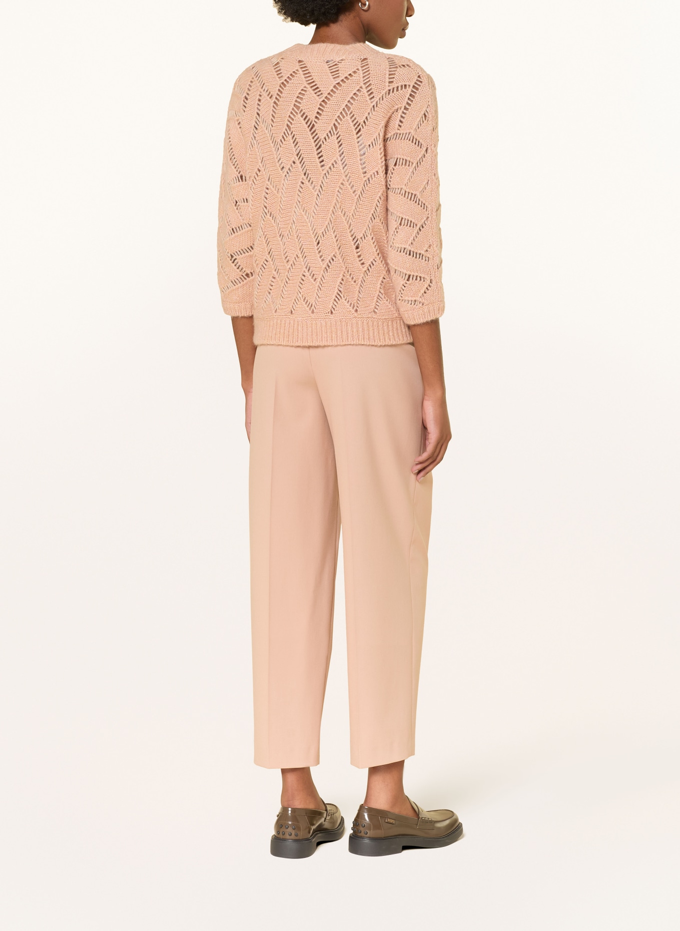 LUISA CERANO Strickjacke mit Alpaka und 3/4-Arm: CAMEL