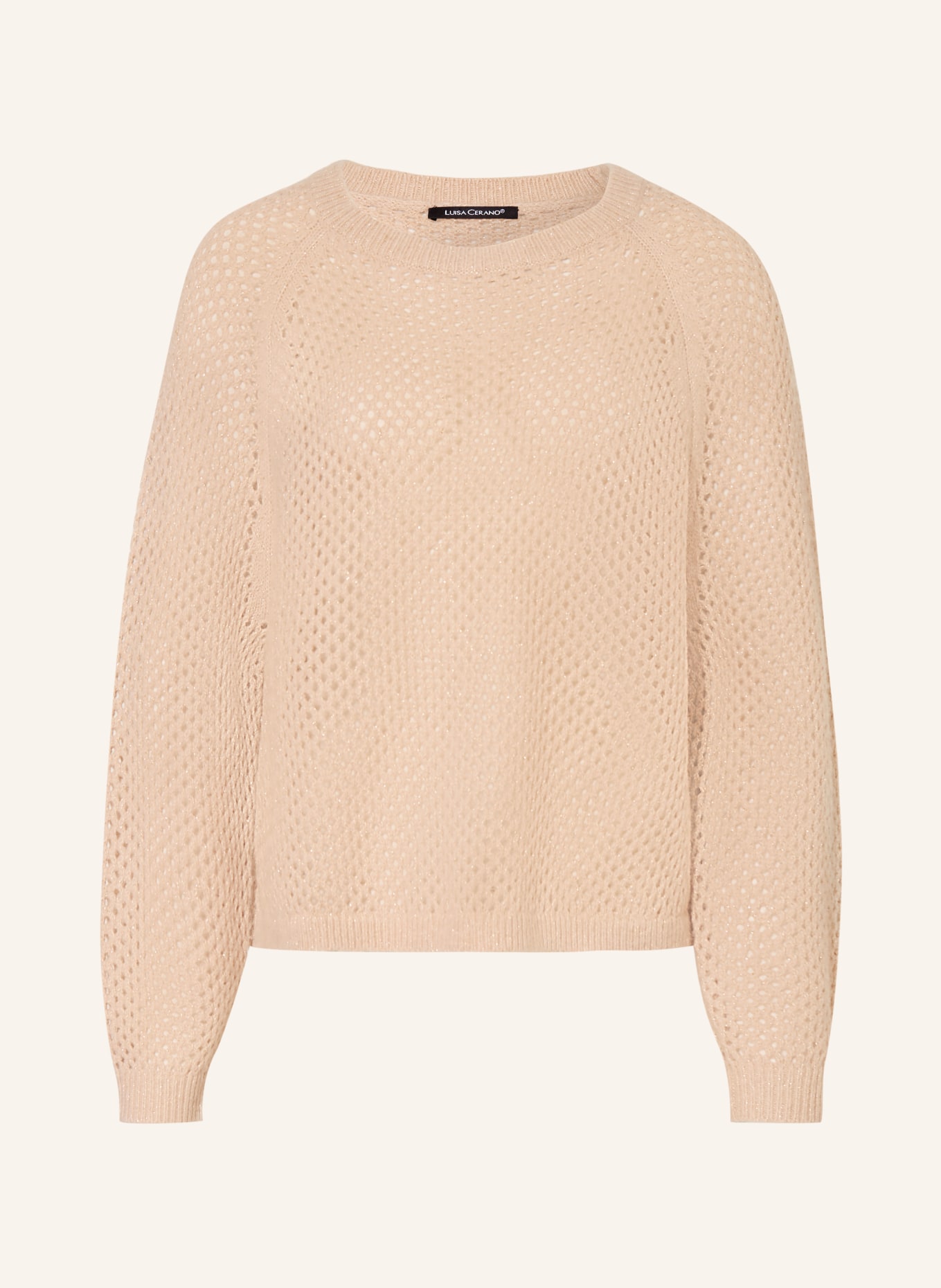 LUISA CERANO Sweater with glitter yarn: LIGHT BROWN