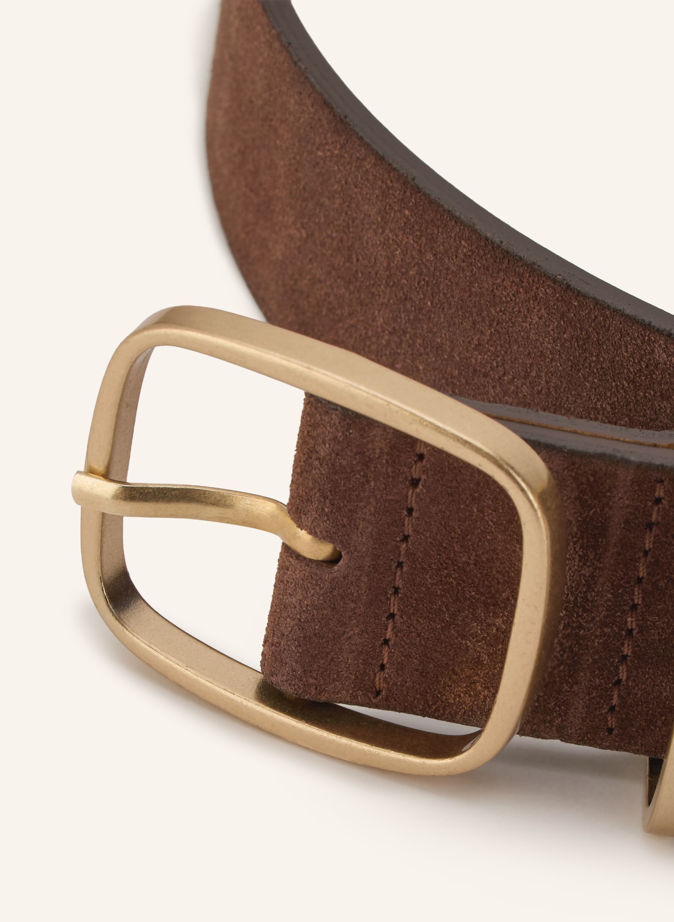 LUISA CERANO ceinture en cuir: MARRON FONCÉ / OR