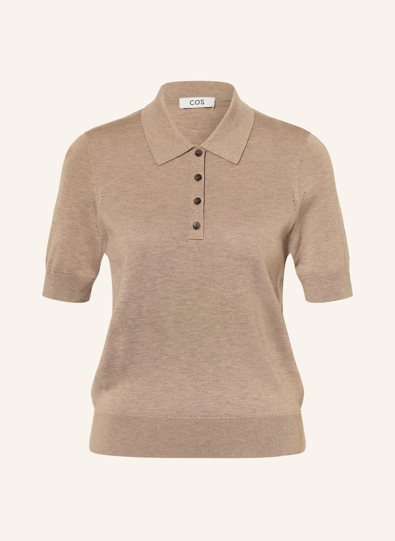 COS Polo en maille: MARRON CLAIR