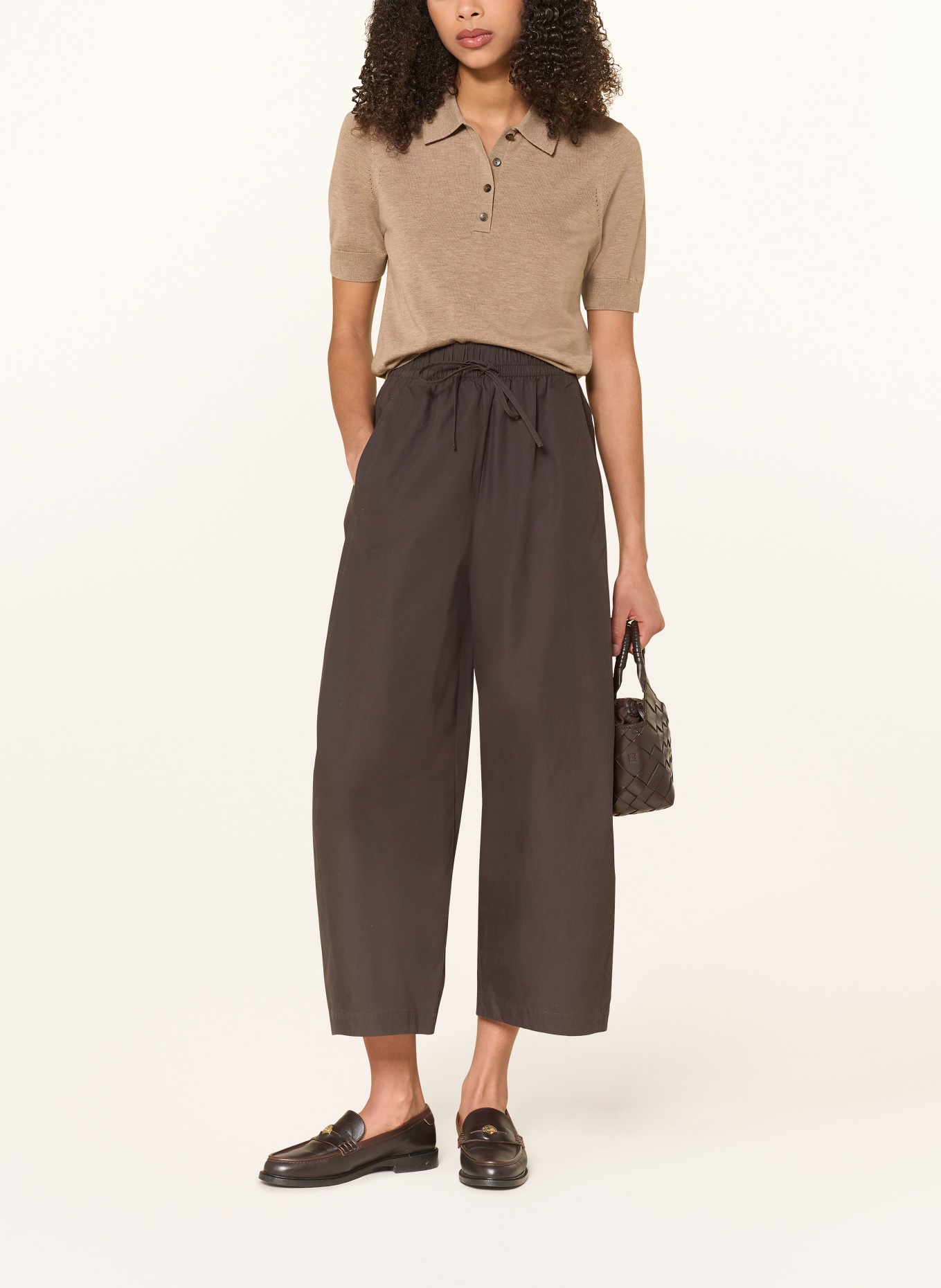 COS Polo en maille: MARRON CLAIR