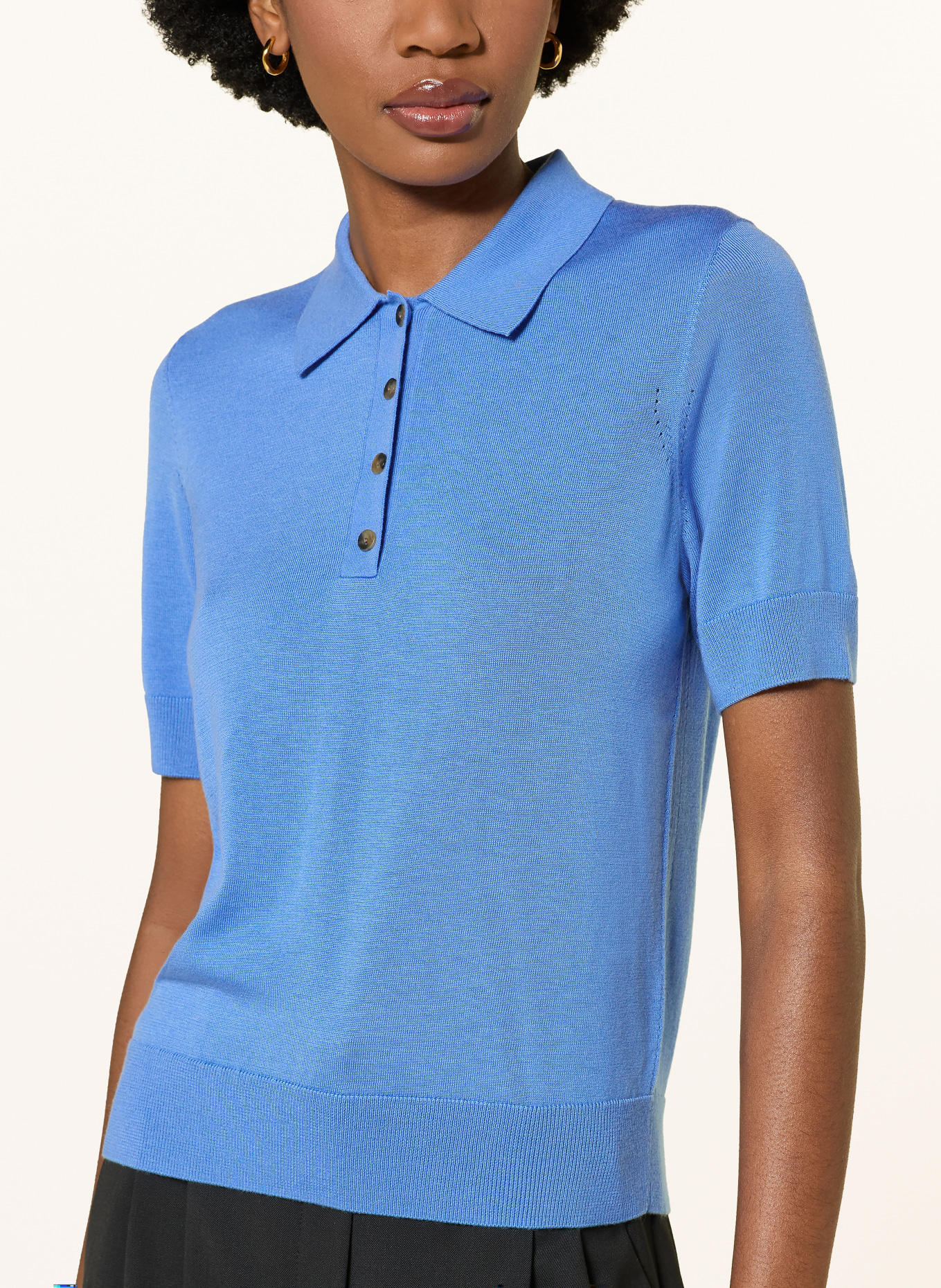 COS Strick-Poloshirt: BLAU