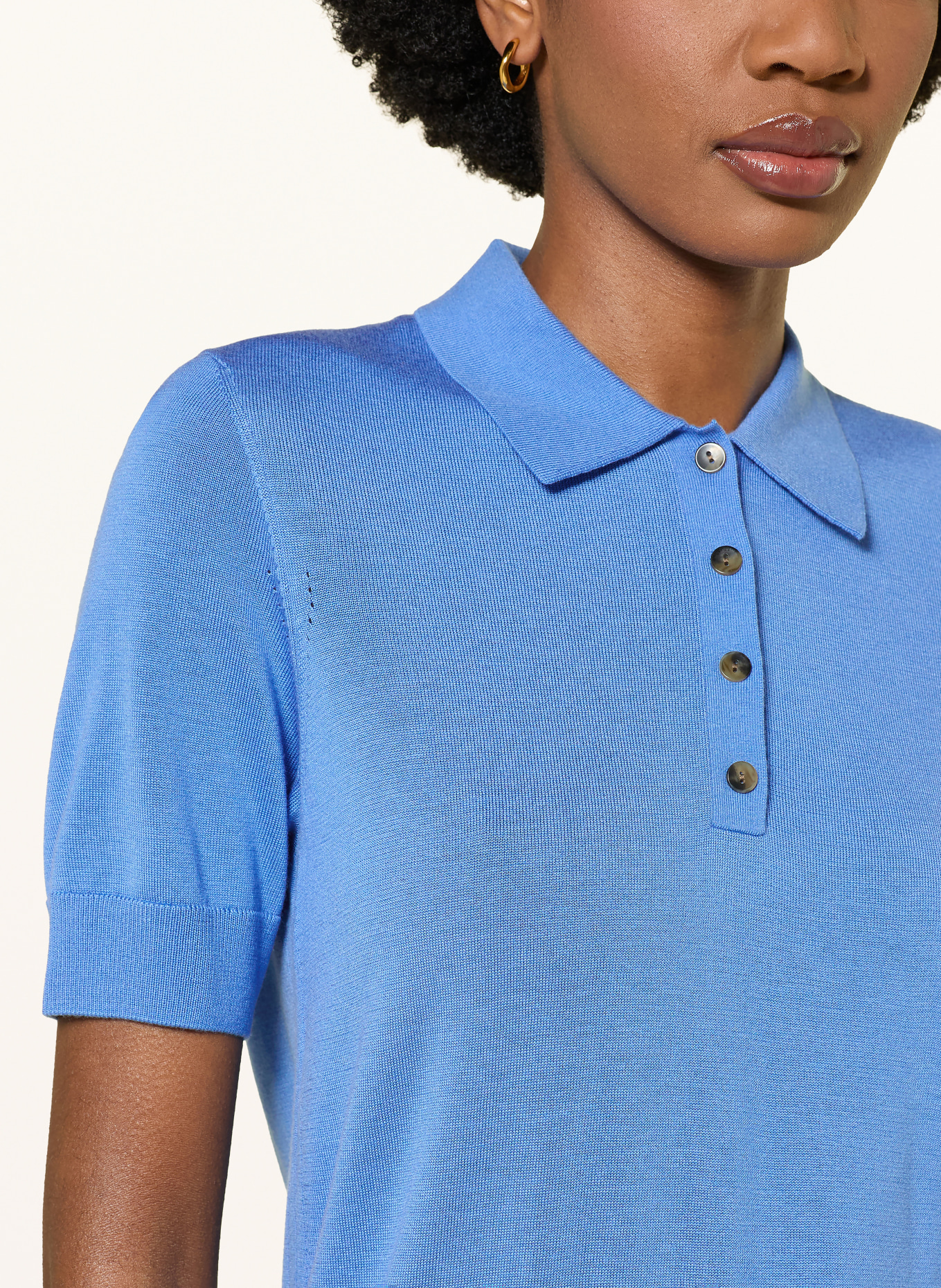 COS Strick-Poloshirt: BLAU