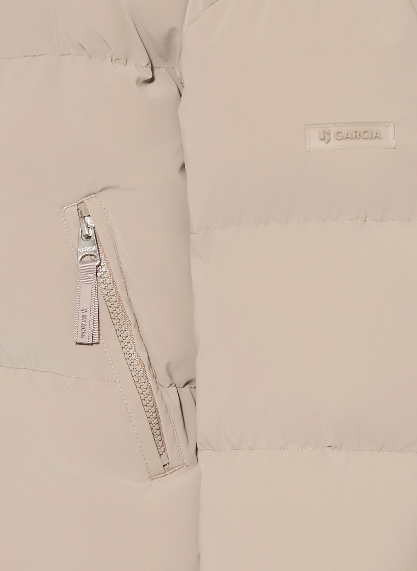 GARCIA Gewatteerd jack met imitatiebont: BEIGE