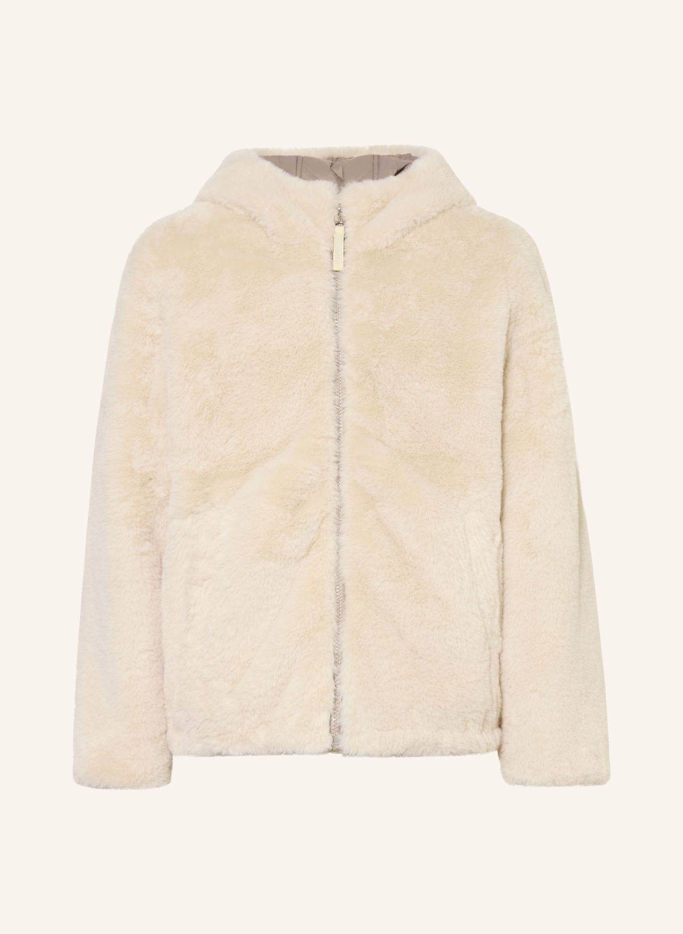 GARCIA Omkeerbaar gewatteerd jack met imitatiebont: ECRU / BEIGE