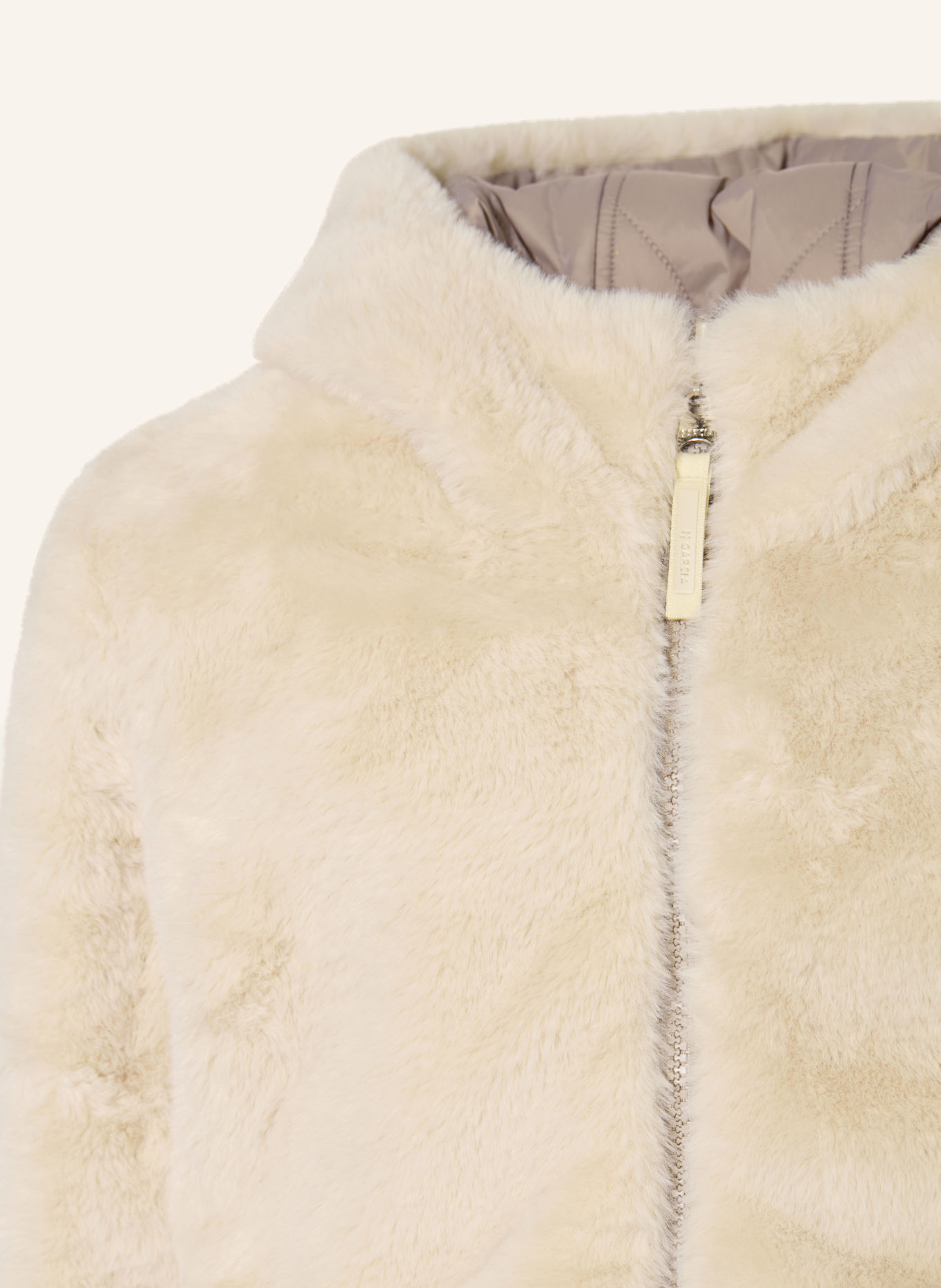 GARCIA Omkeerbaar gewatteerd jack met imitatiebont: ECRU / BEIGE