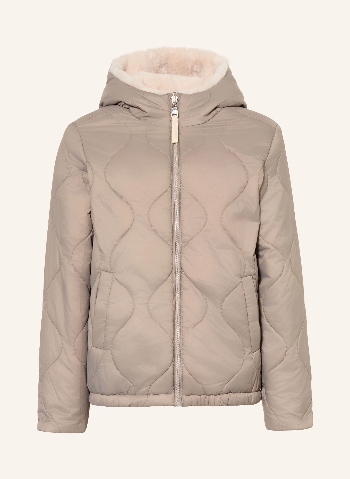 GARCIA Omkeerbaar gewatteerd jack met imitatiebont: ECRU / BEIGE