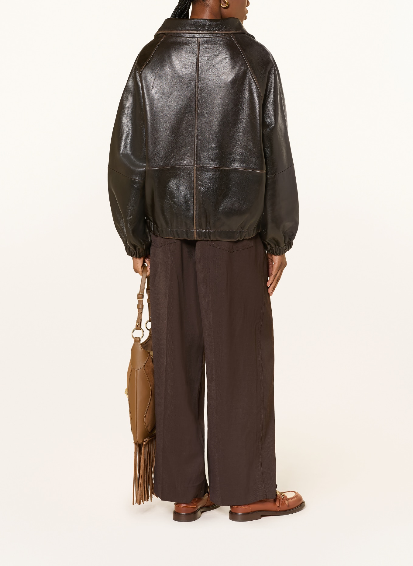 SANDRO Marlenehose: DUNKELBRAUN