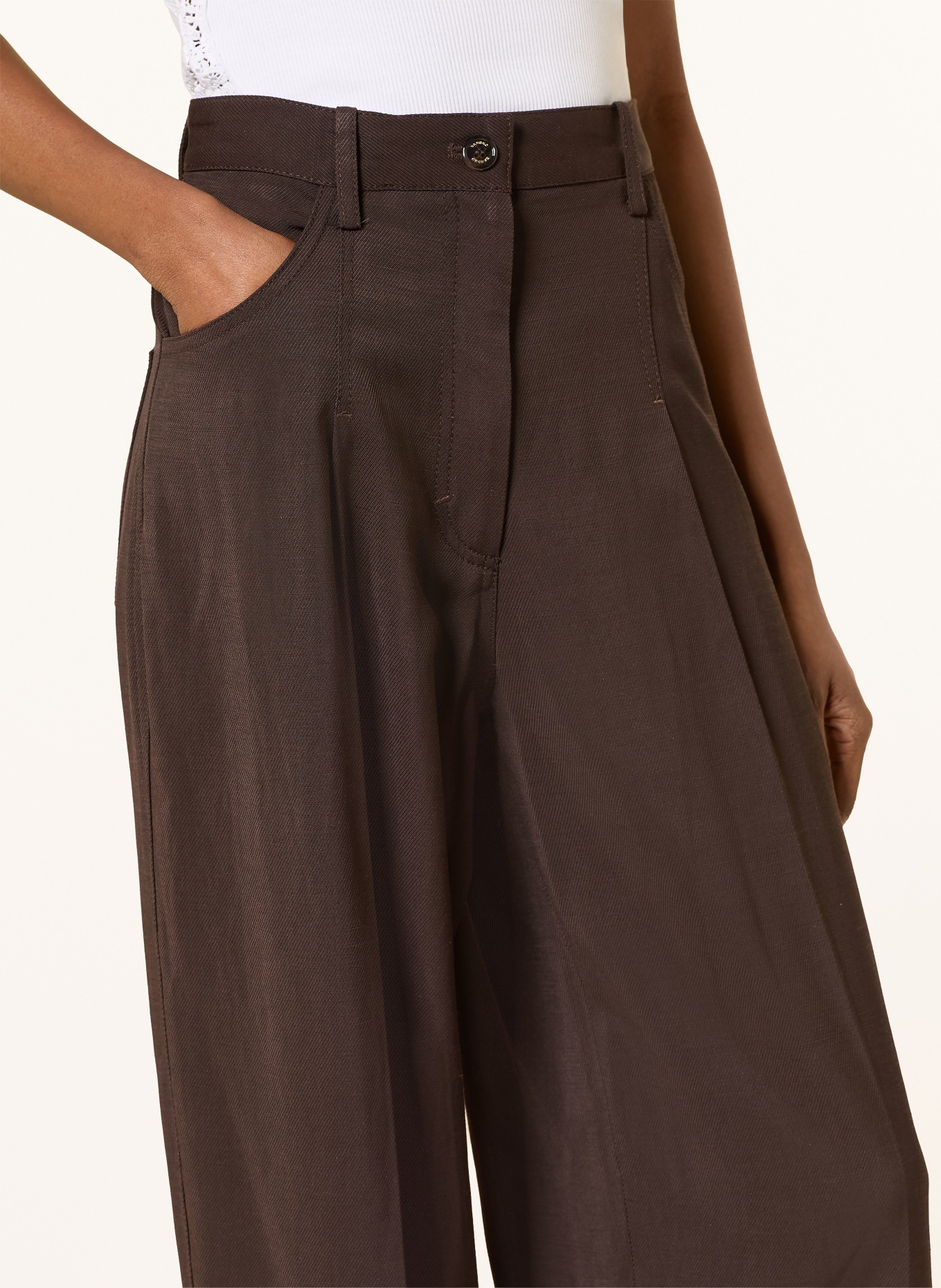 SANDRO Marlenehose: DUNKELBRAUN