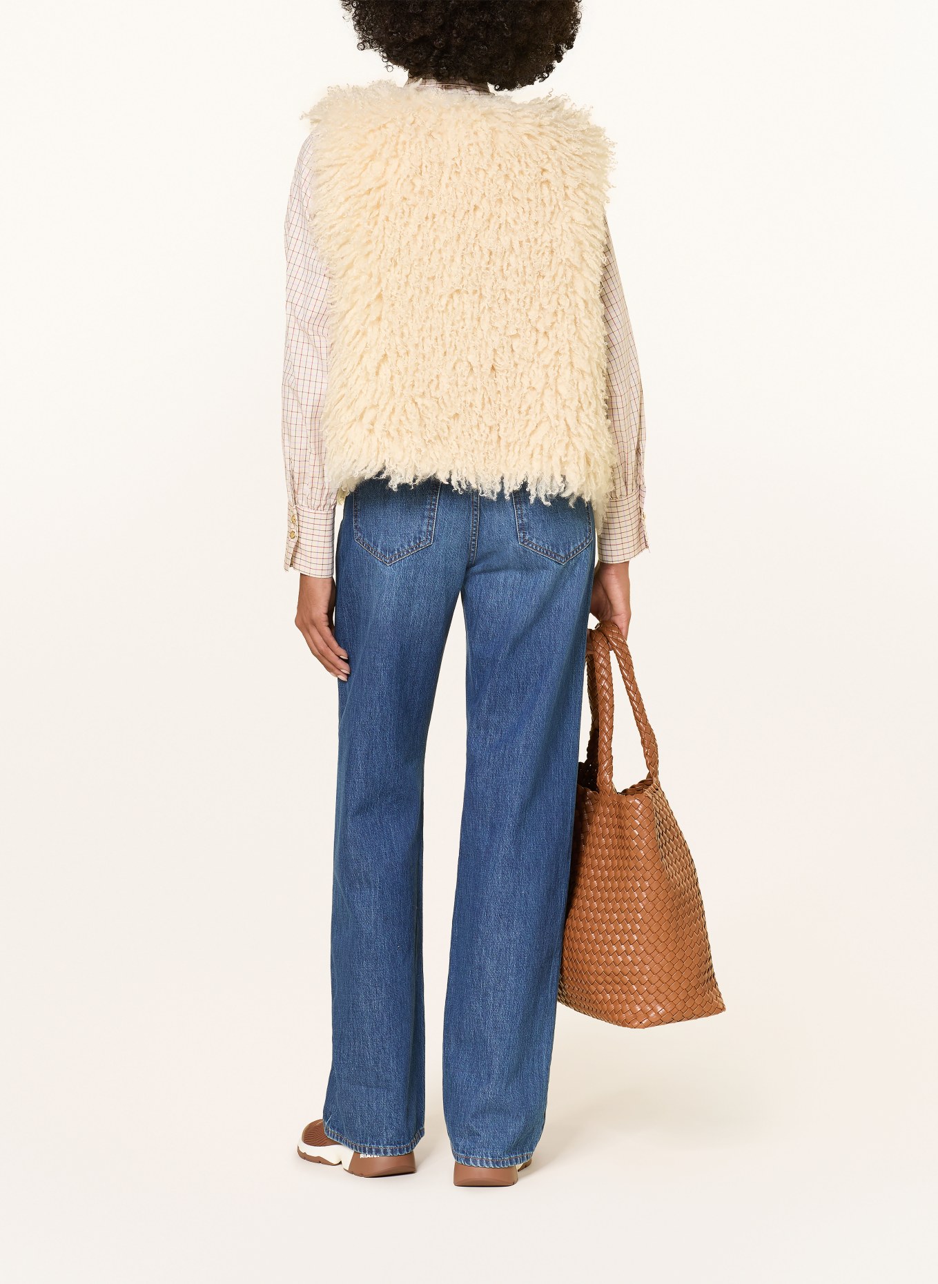 RIANI Faux fur vest: ECRU