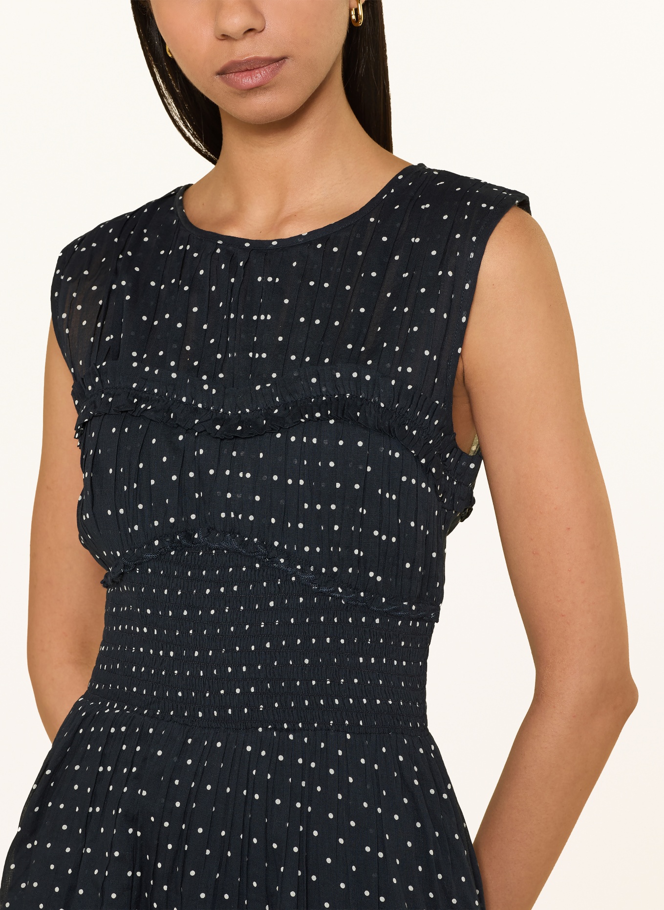 NEO NOIR Jurk MYRNA met ruches: ZWART