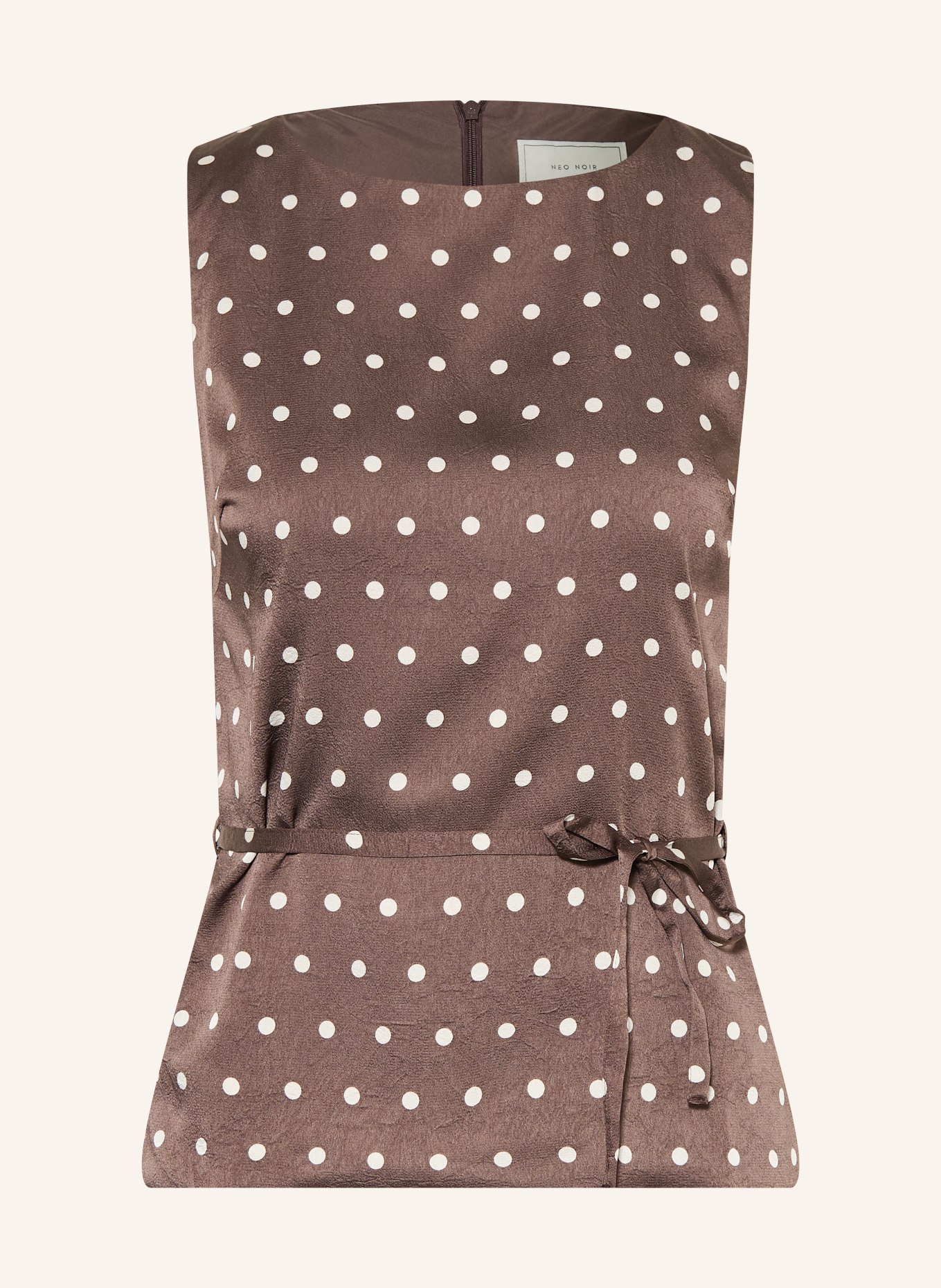 NEO NOIR Blusetop NASSA: BRUIN / ECRU