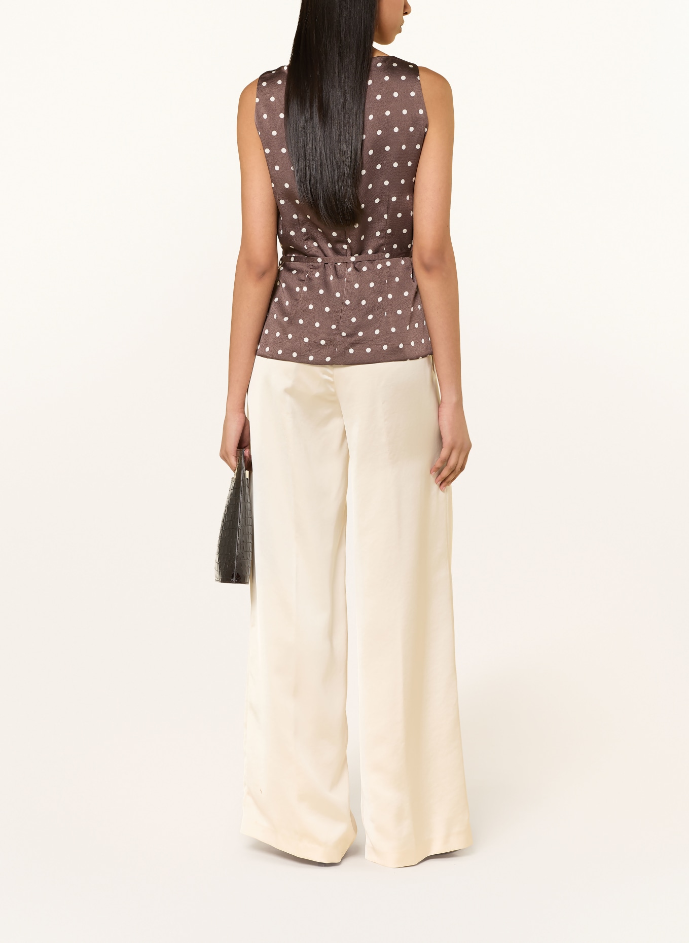 NEO NOIR Blusetop NASSA: BRUIN / ECRU