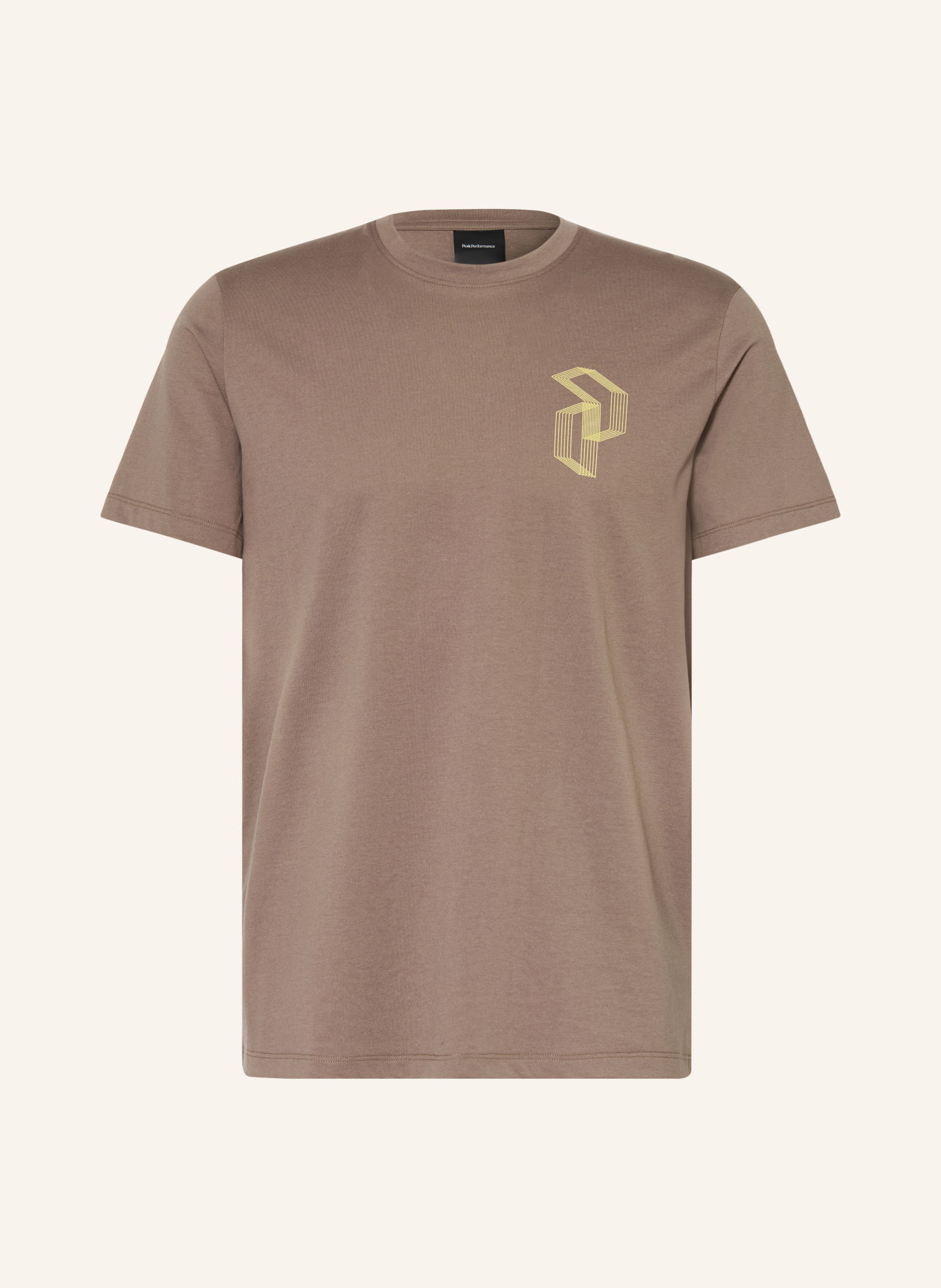 Peak Performance T-shirt: KAKI / LICHTGEEL