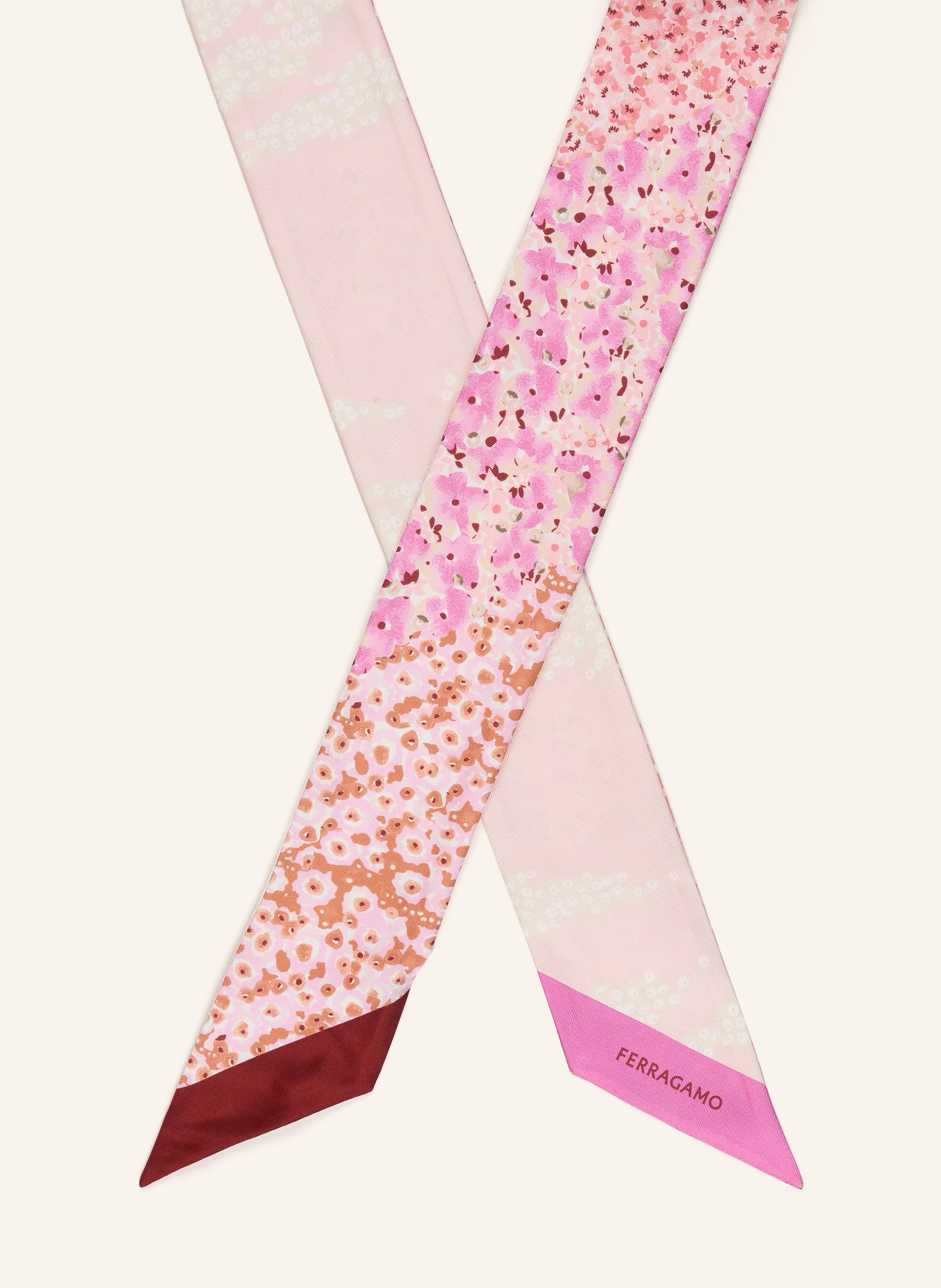 FERRAGAMO Seidenschal: ROSA / PINK / DUNKELROT
