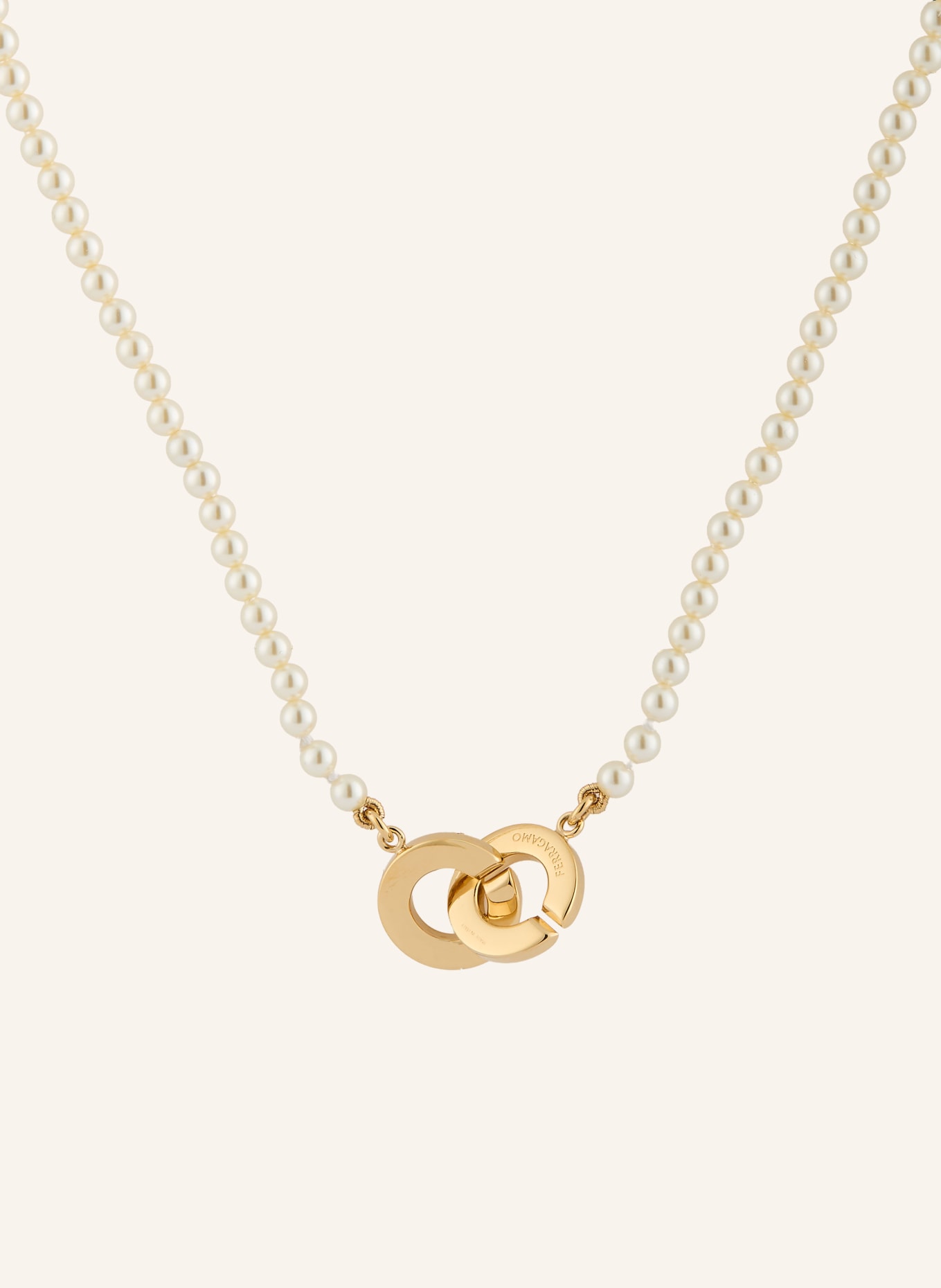 FERRAGAMO Halskette GANCIO: GOLD / WEISS