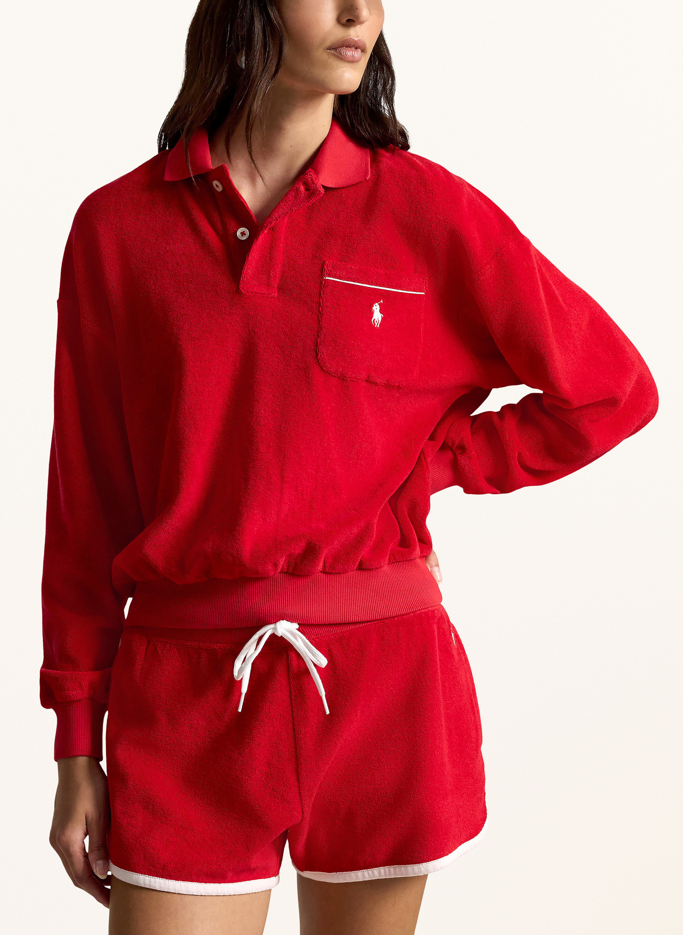 POLO RALPH LAUREN Terry cloth polo shirt: RED