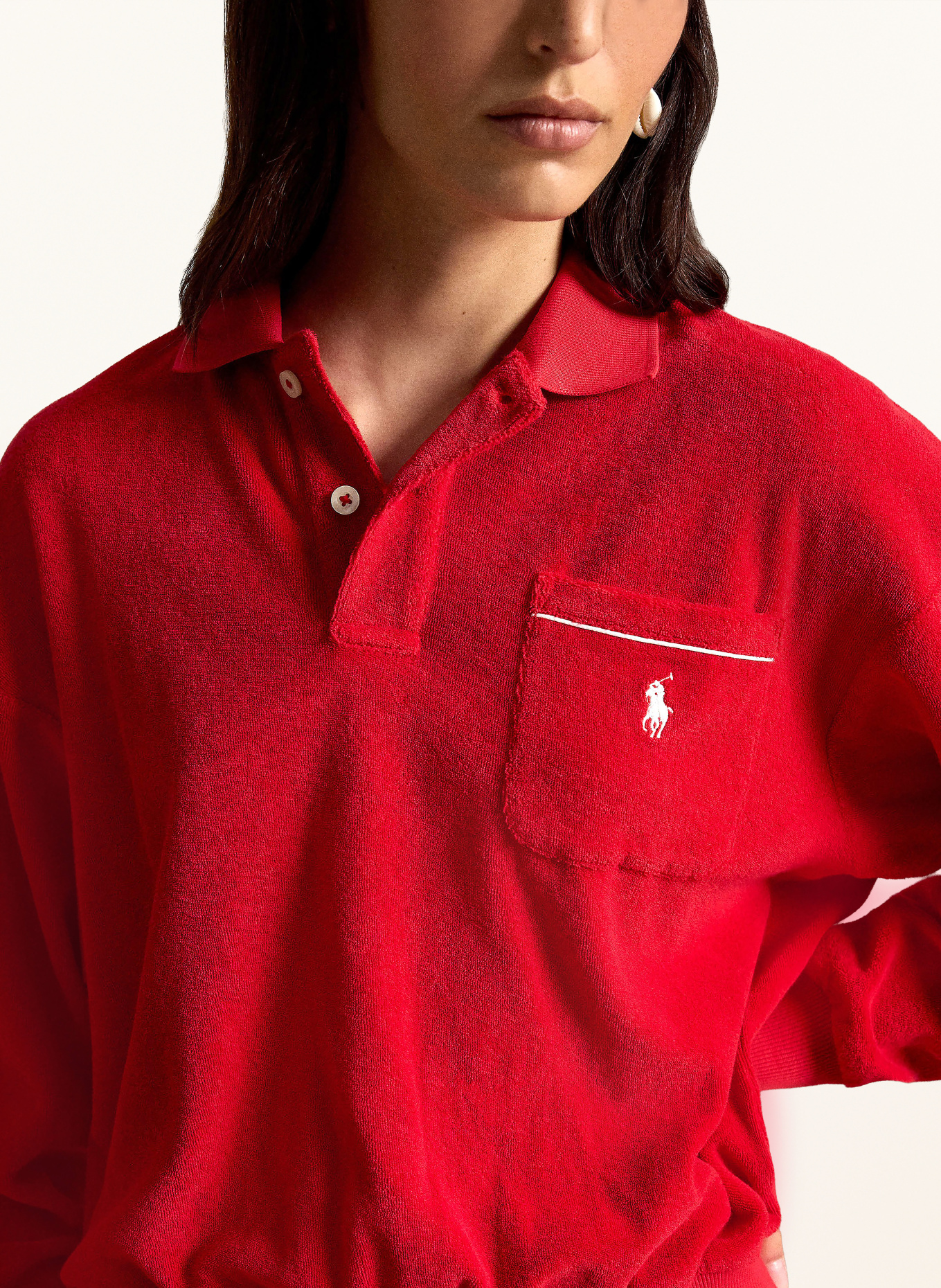 POLO RALPH LAUREN Terry cloth polo shirt: RED