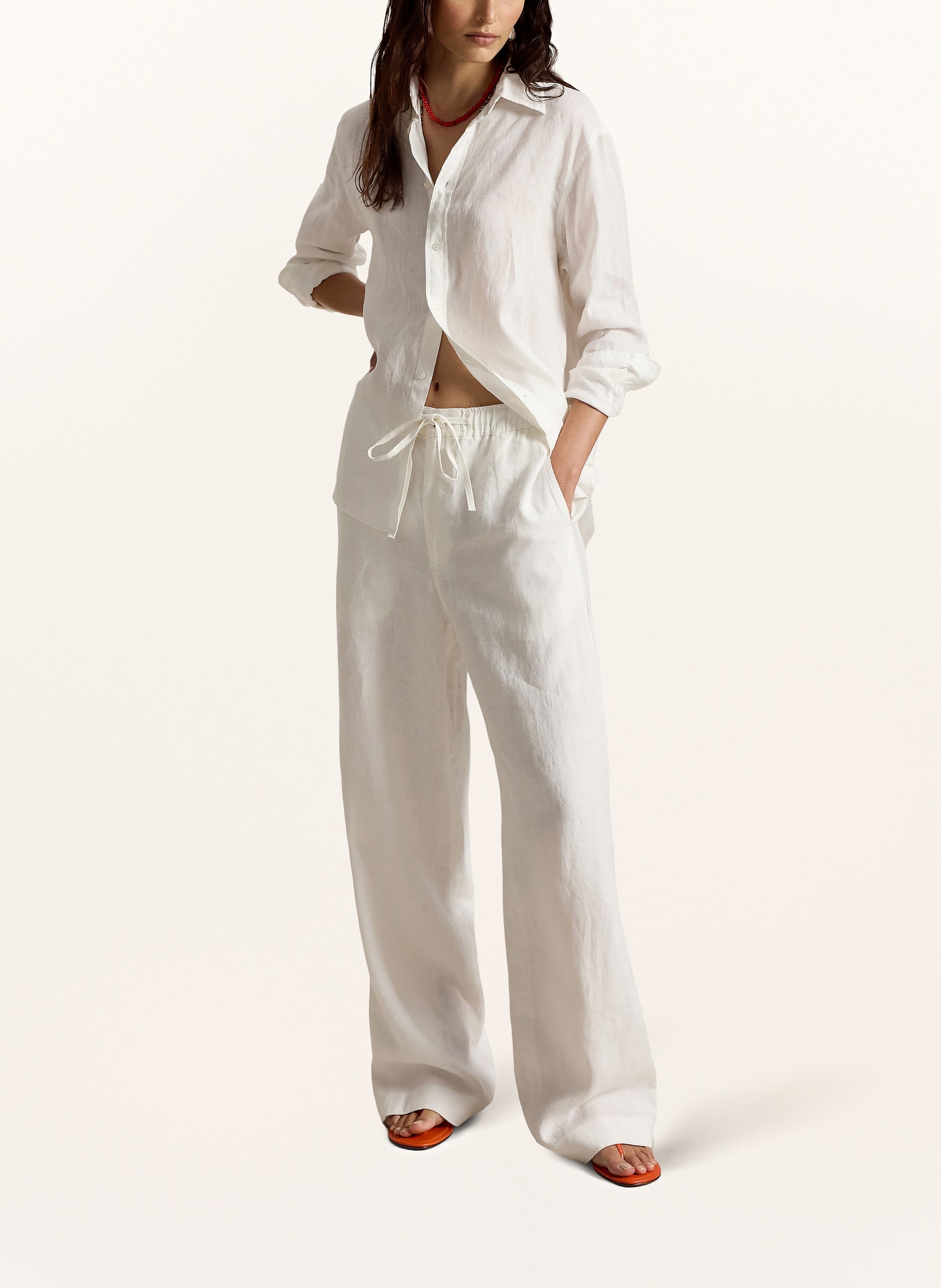 POLO RALPH LAUREN Leinenhose: WEISS