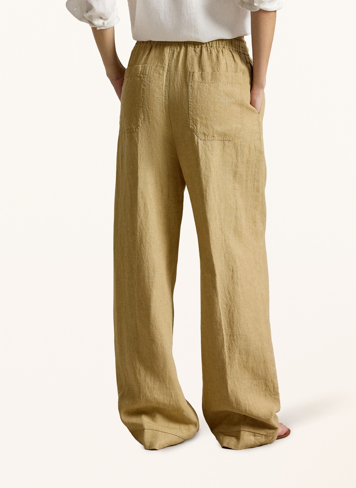 POLO RALPH LAUREN spodnie z lnu: CAMELOWY