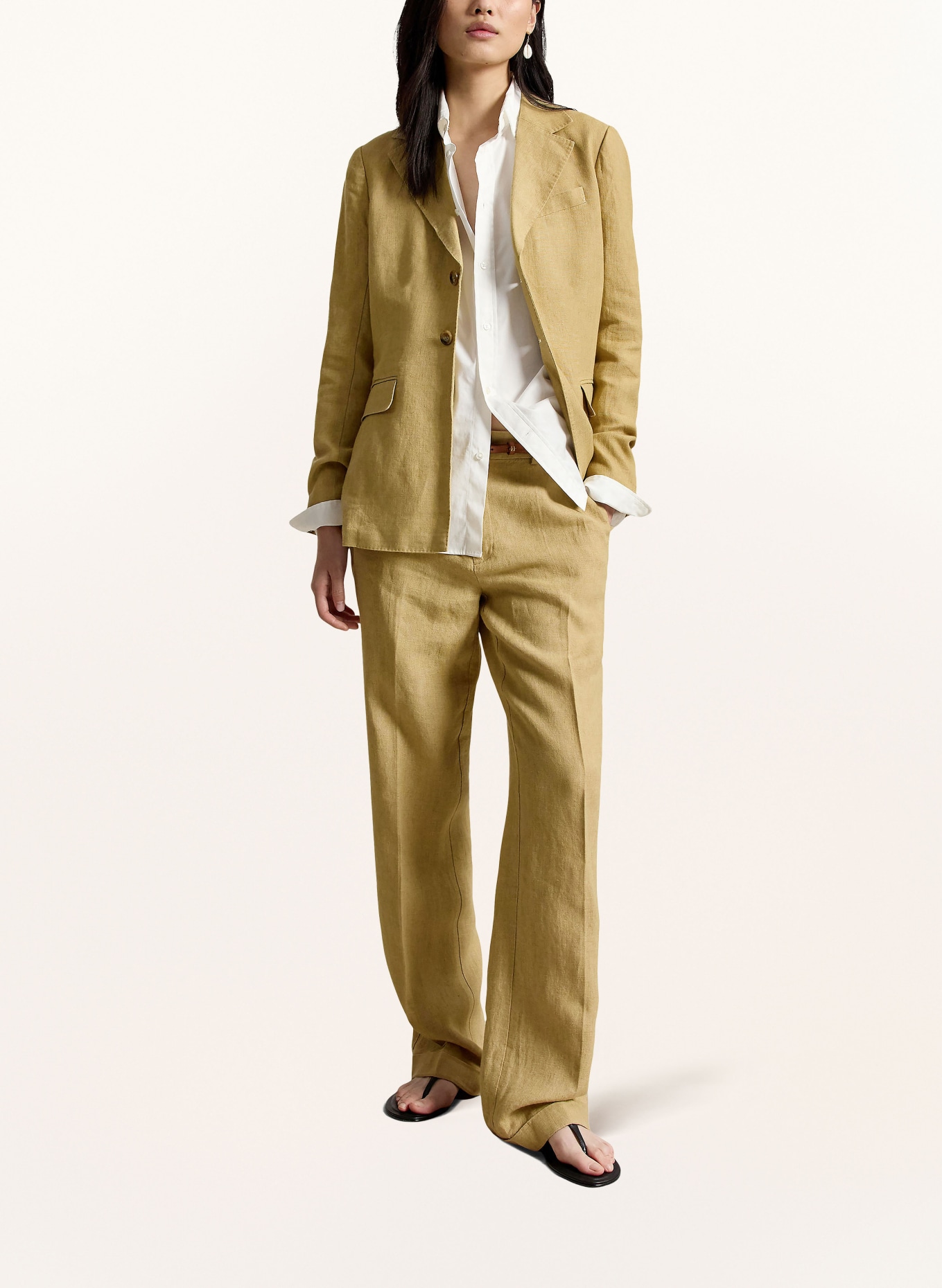 POLO RALPH LAUREN Marlenehose aus Leinen: CAMEL