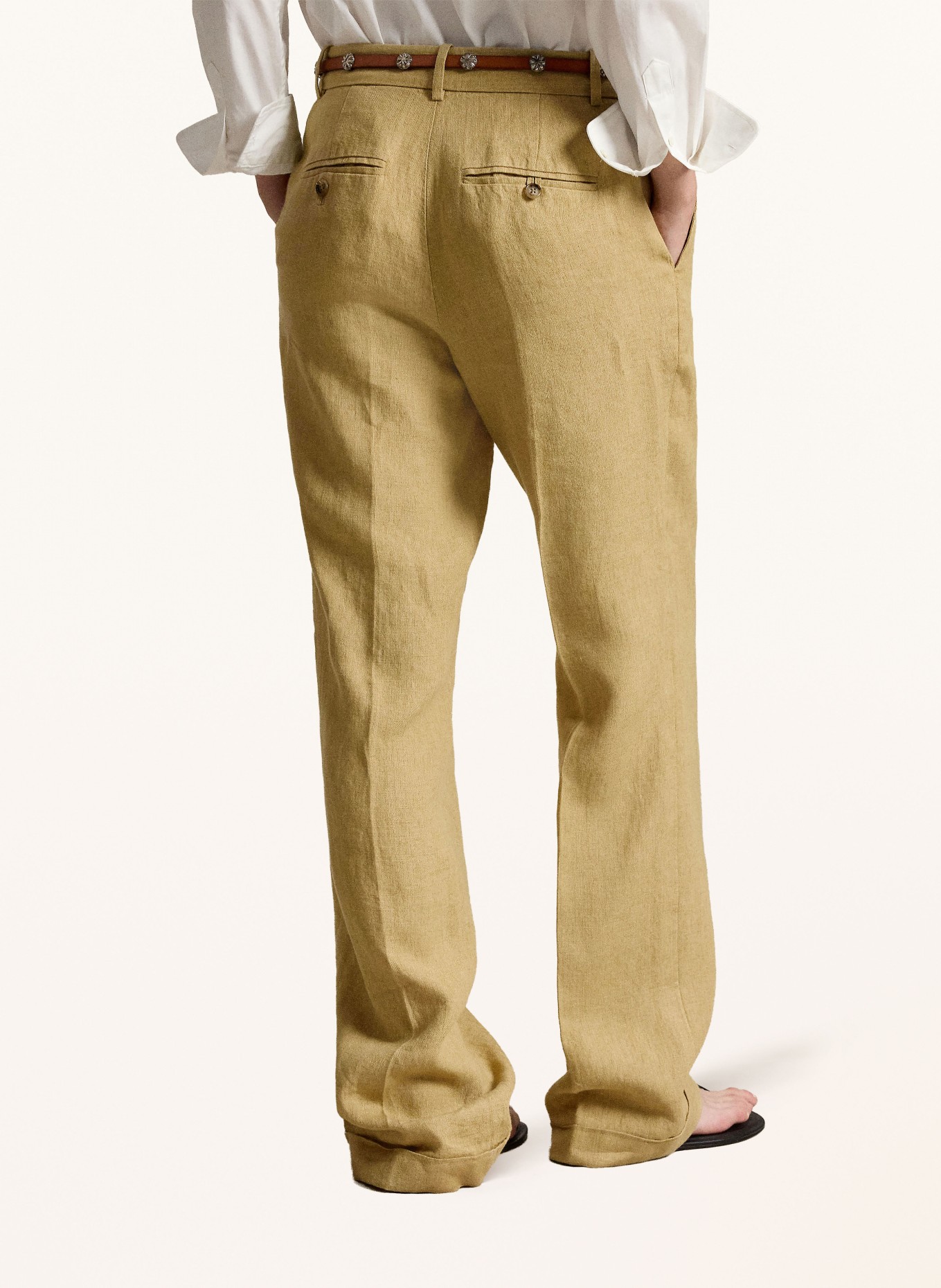 POLO RALPH LAUREN Marlenehose aus Leinen: CAMEL