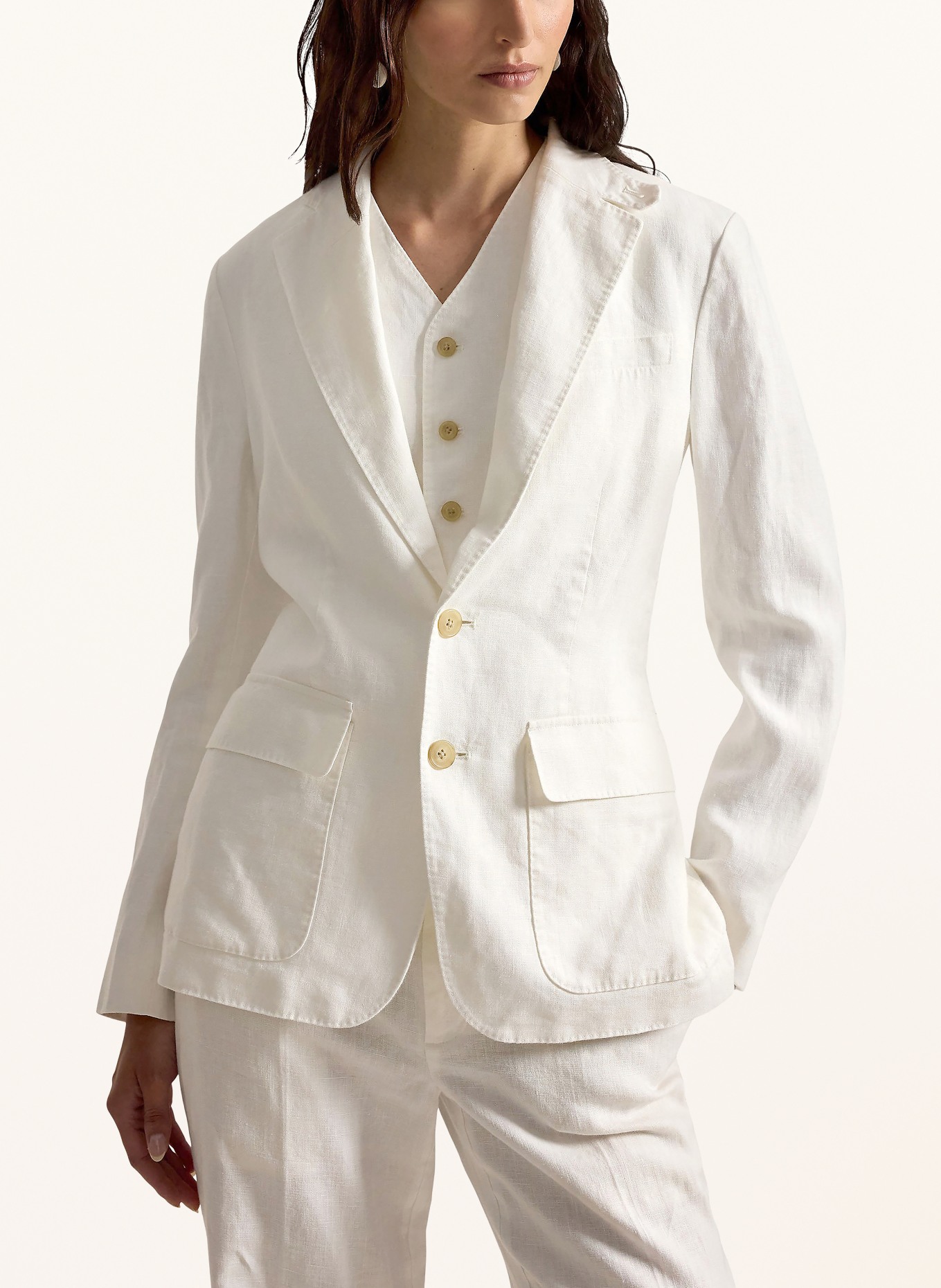 POLO RALPH LAUREN Leinenblazer: WEISS