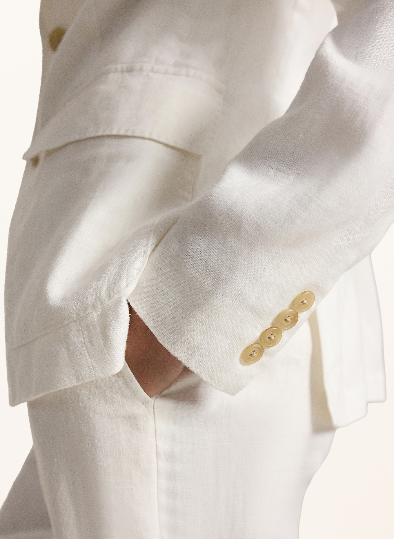 POLO RALPH LAUREN Leinenblazer: WEISS