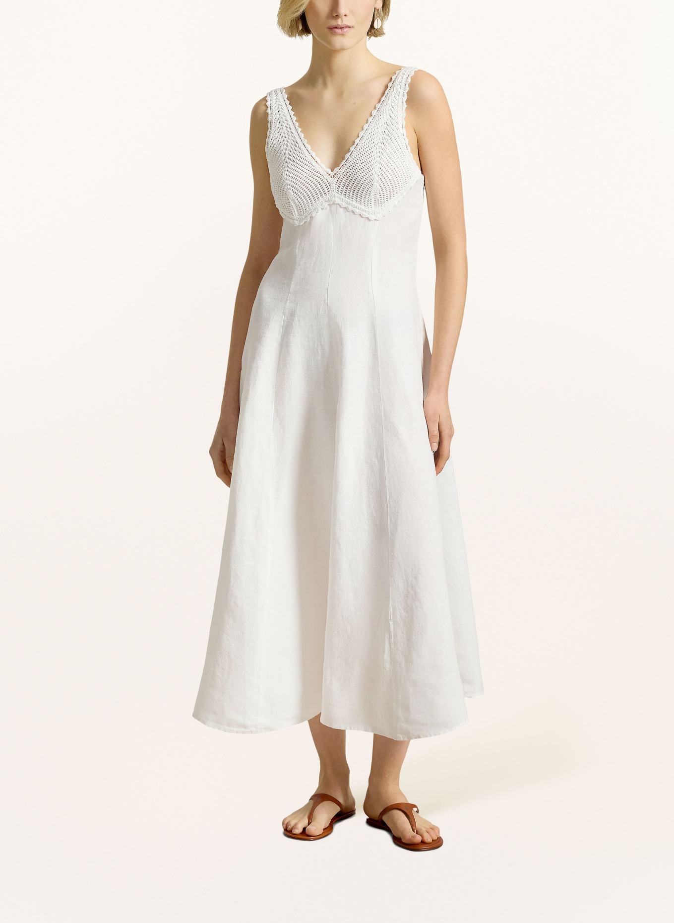 POLO RALPH LAUREN Linnen jurk: WIT