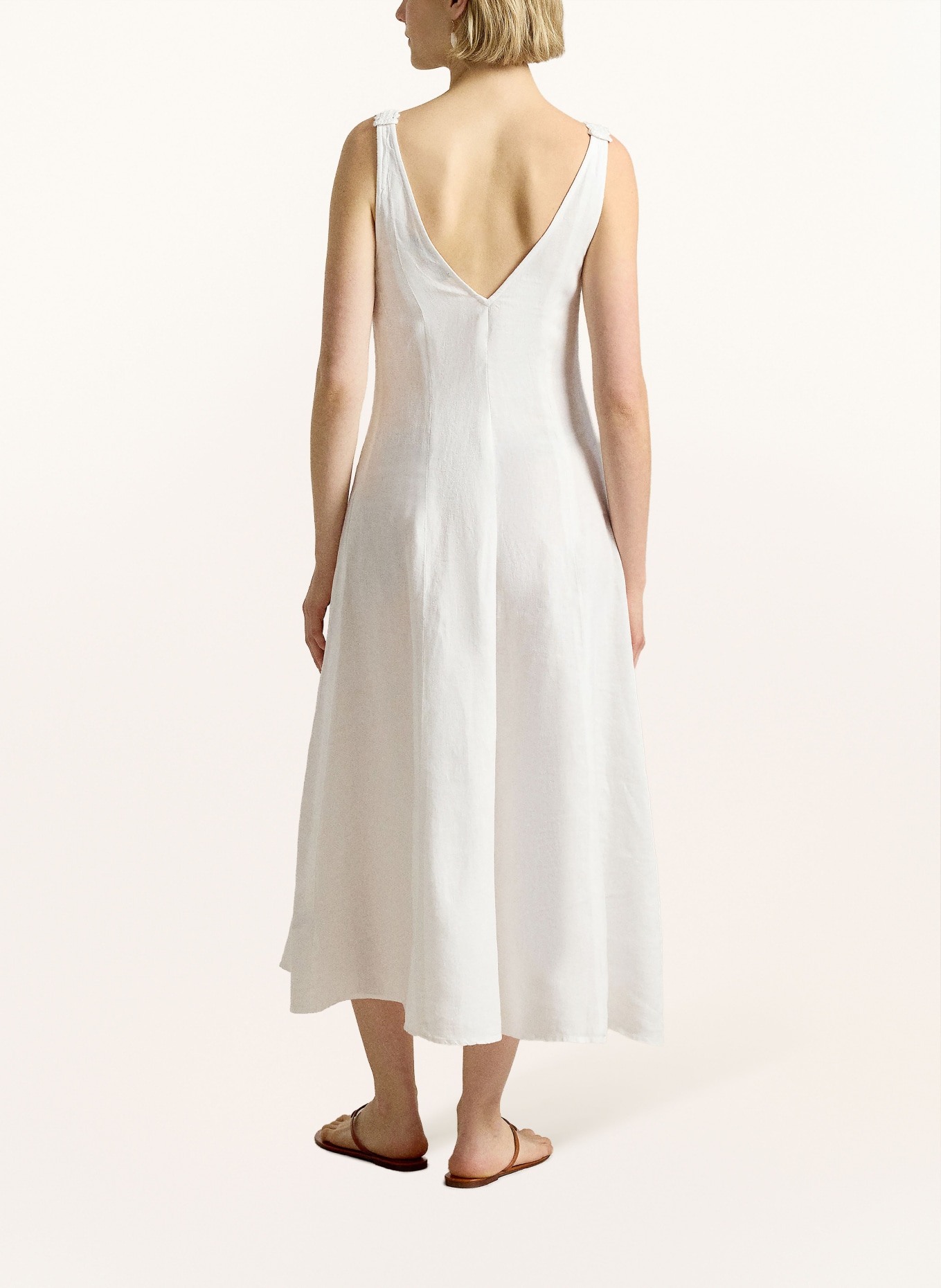 POLO RALPH LAUREN Linnen jurk: WIT