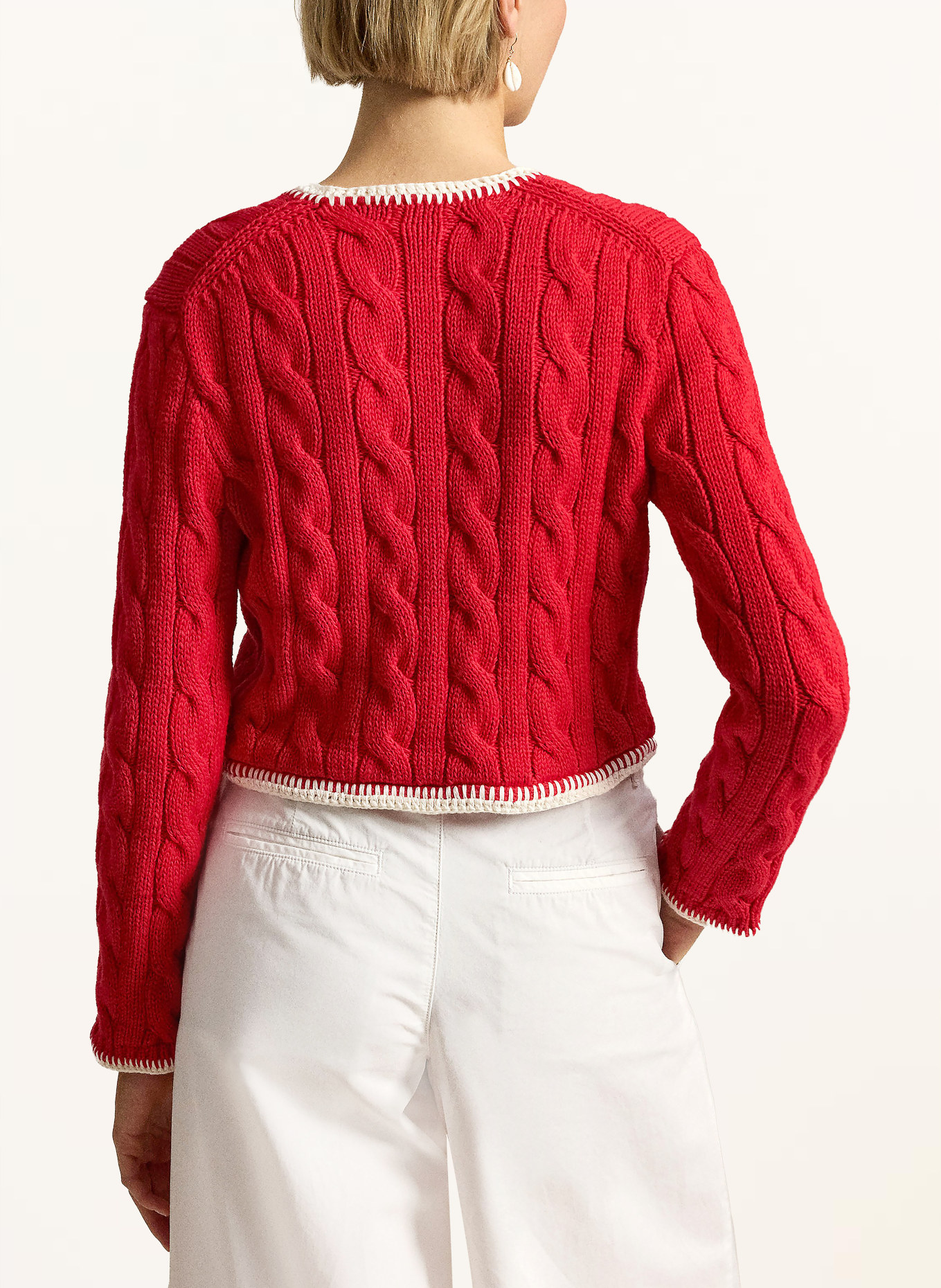 POLO RALPH LAUREN Cardigan: RED / CREAM