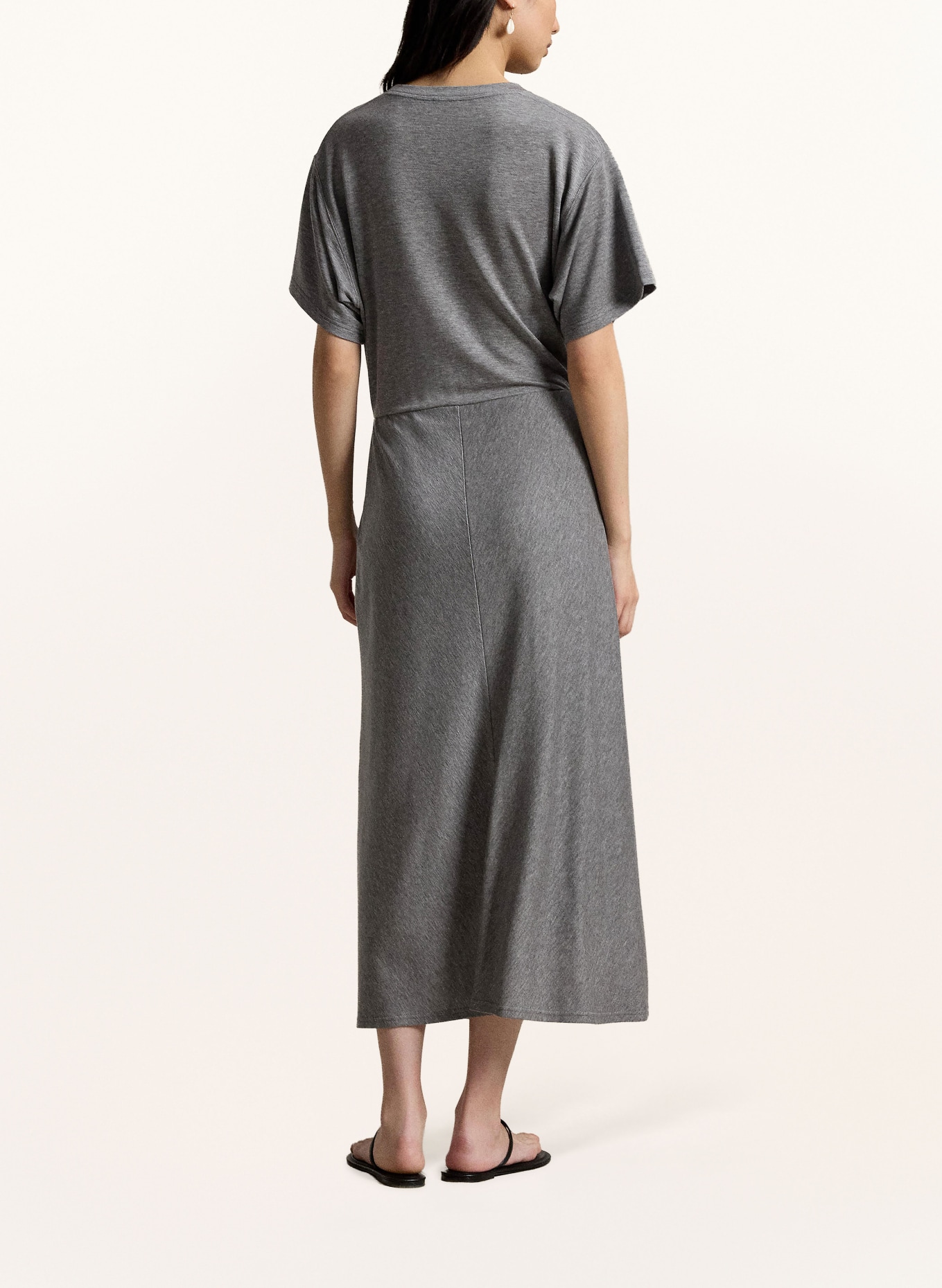 POLO RALPH LAUREN Jerseykleid: GRAU / DUNKELBLAU