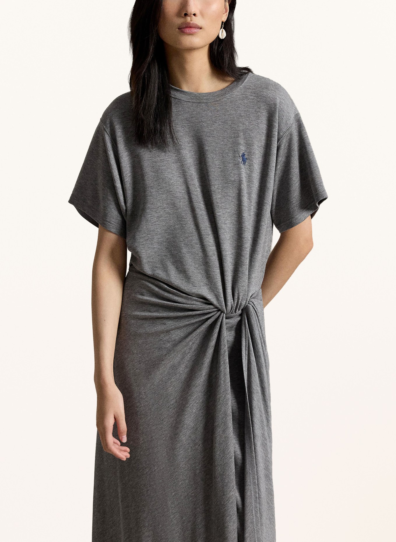 POLO RALPH LAUREN Jerseykleid: GRAU / DUNKELBLAU