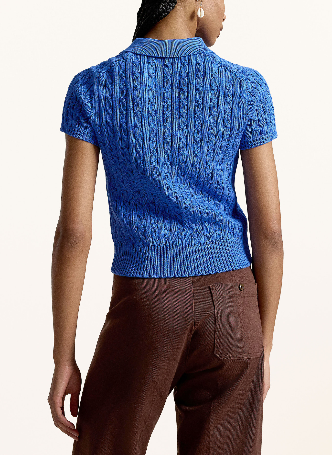 POLO RALPH LAUREN Gebreid poloshirt: BLAUW