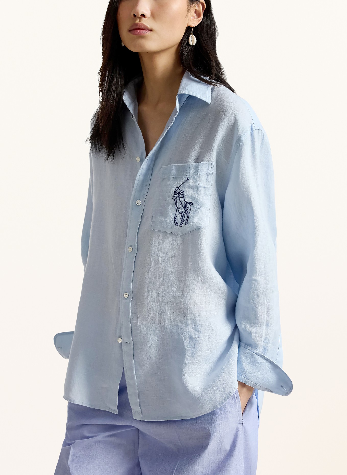 POLO RALPH LAUREN Linnen overhemd: LICHTBLAUW