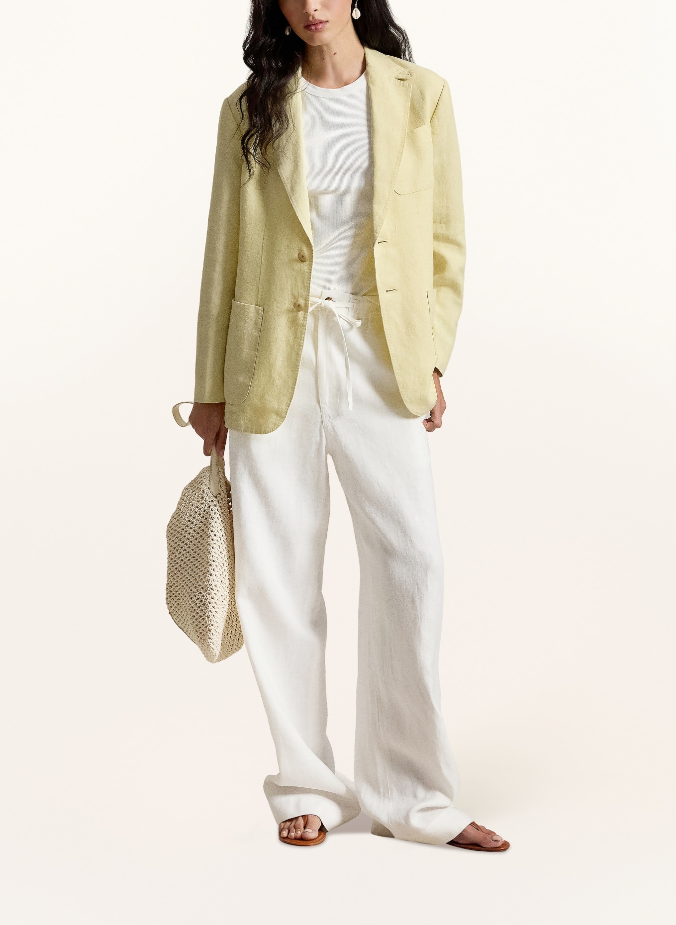 POLO RALPH LAUREN Linnen blazer: LICHTGEEL