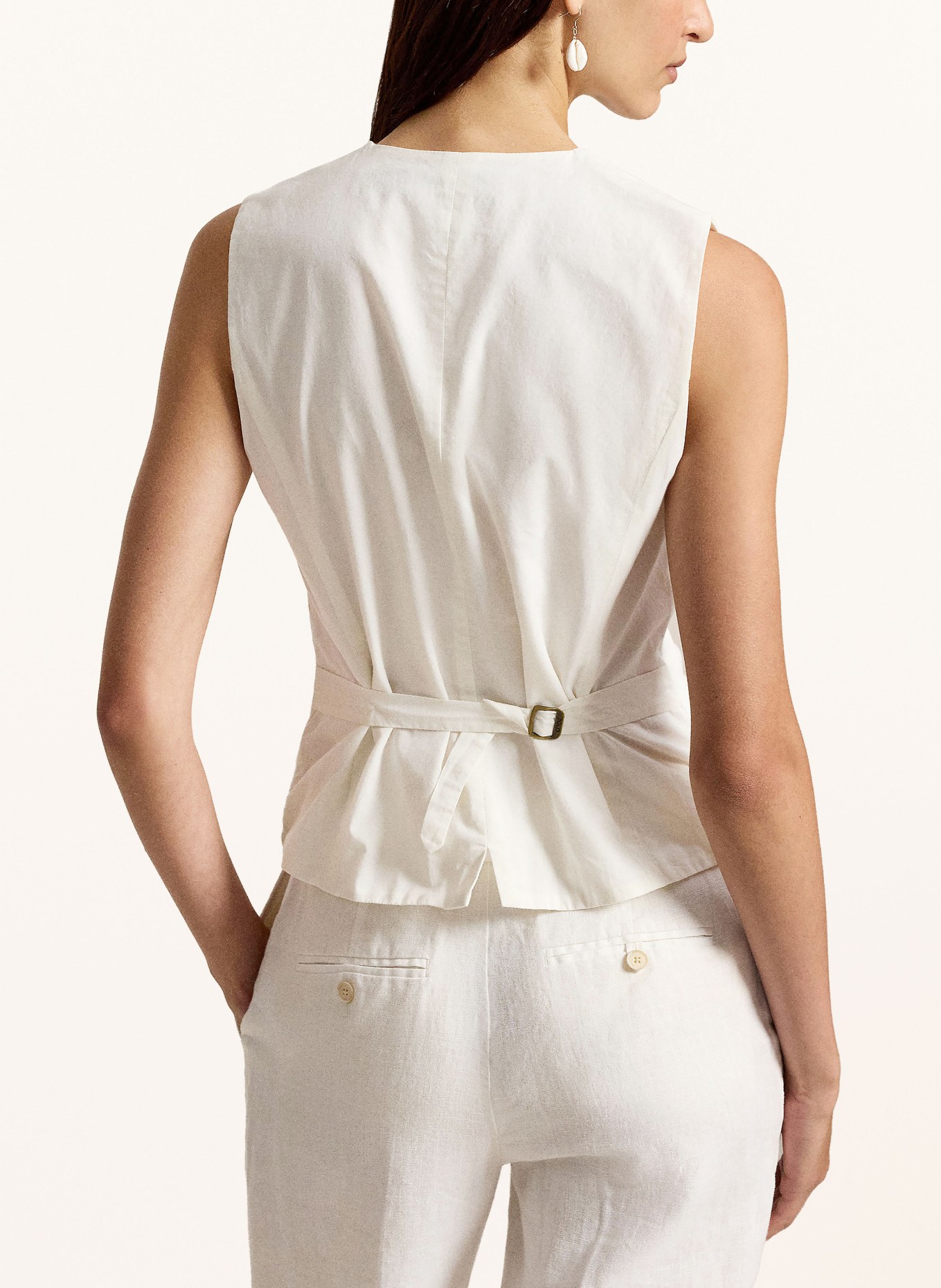 POLO RALPH LAUREN Blazerweste mit Leinen: WEISS