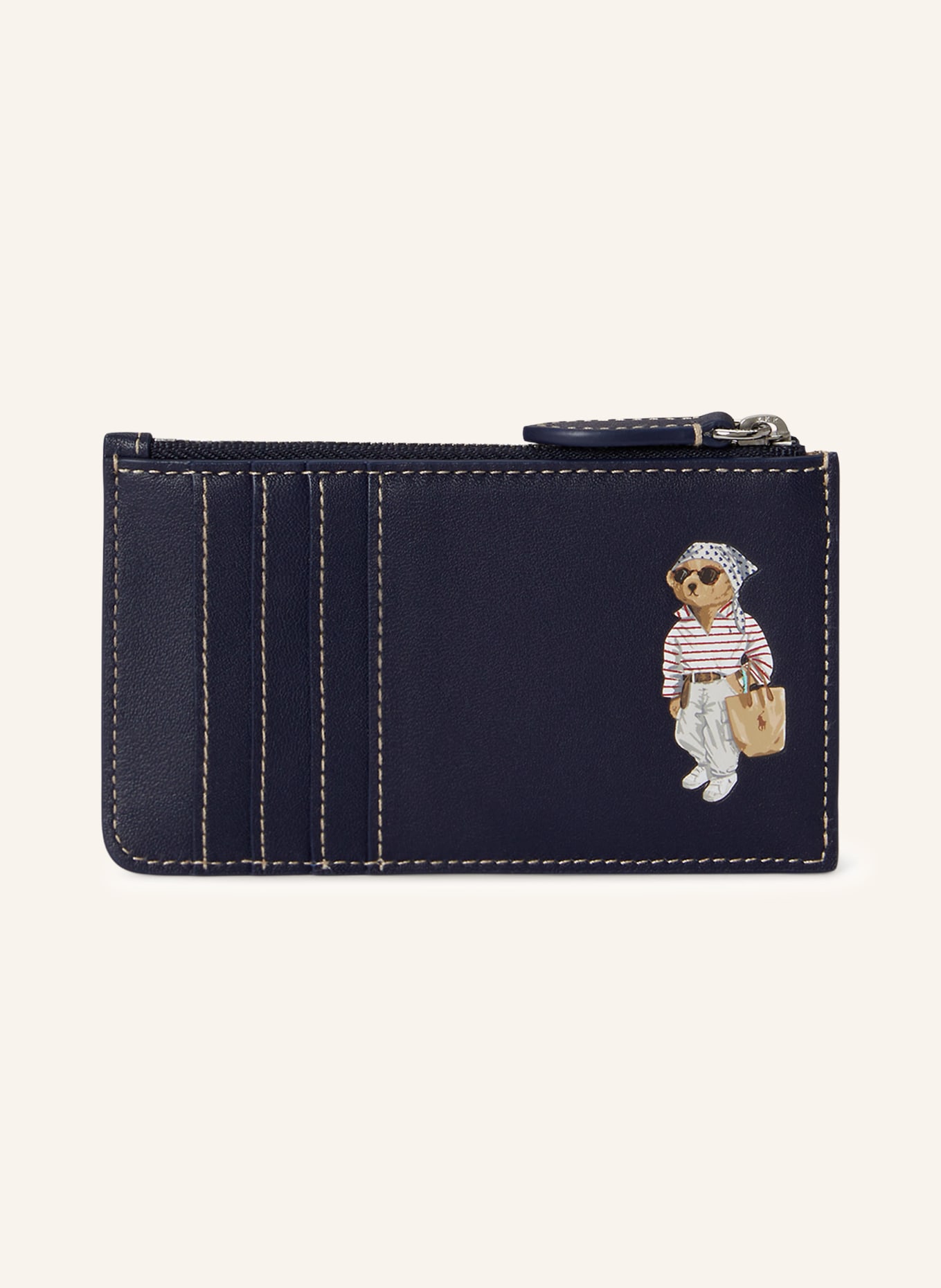 POLO RALPH LAUREN Card holder: DARK BLUE / SILVER / LIGHT BROWN