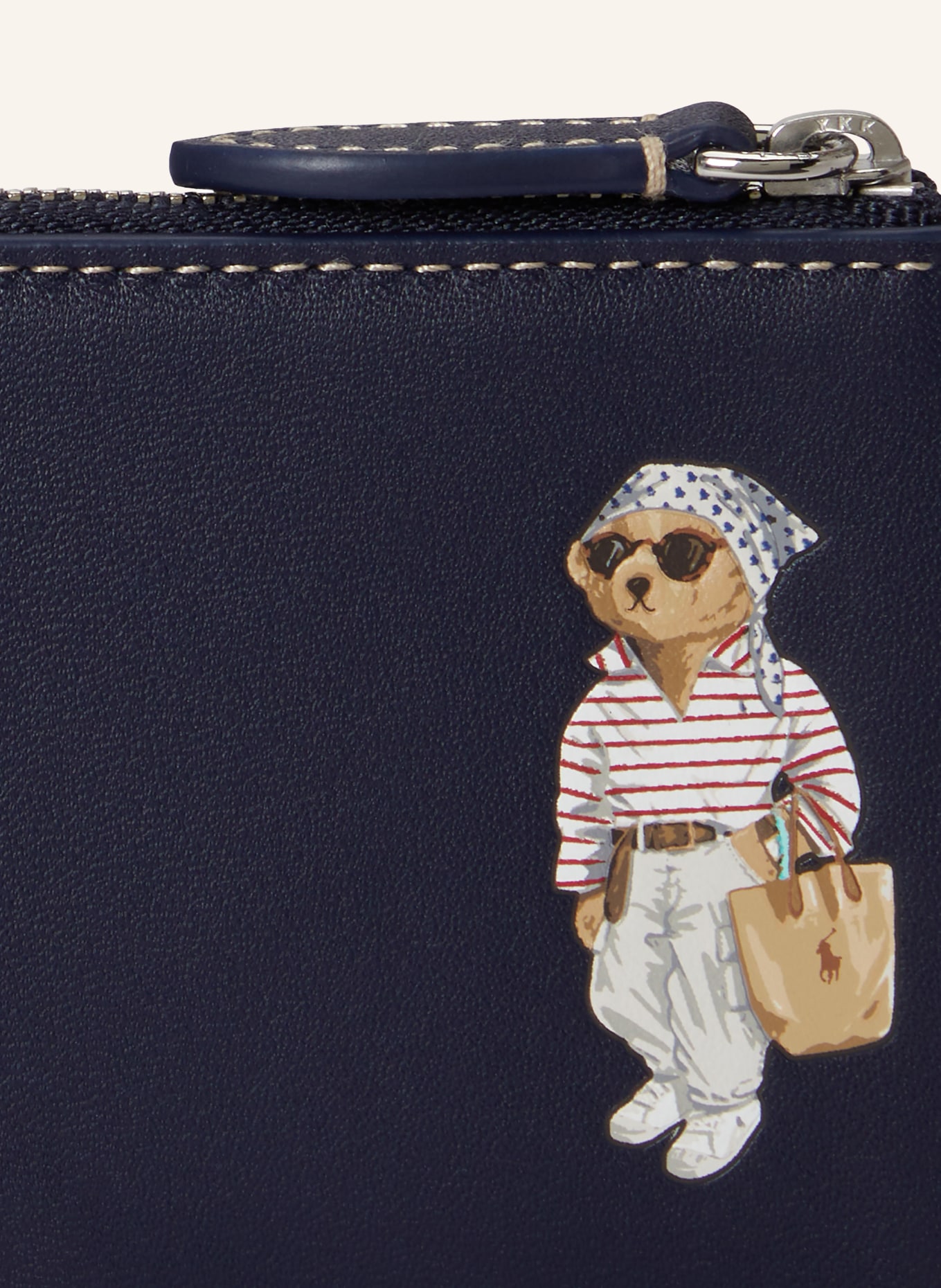 POLO RALPH LAUREN Card holder: DARK BLUE / SILVER / LIGHT BROWN