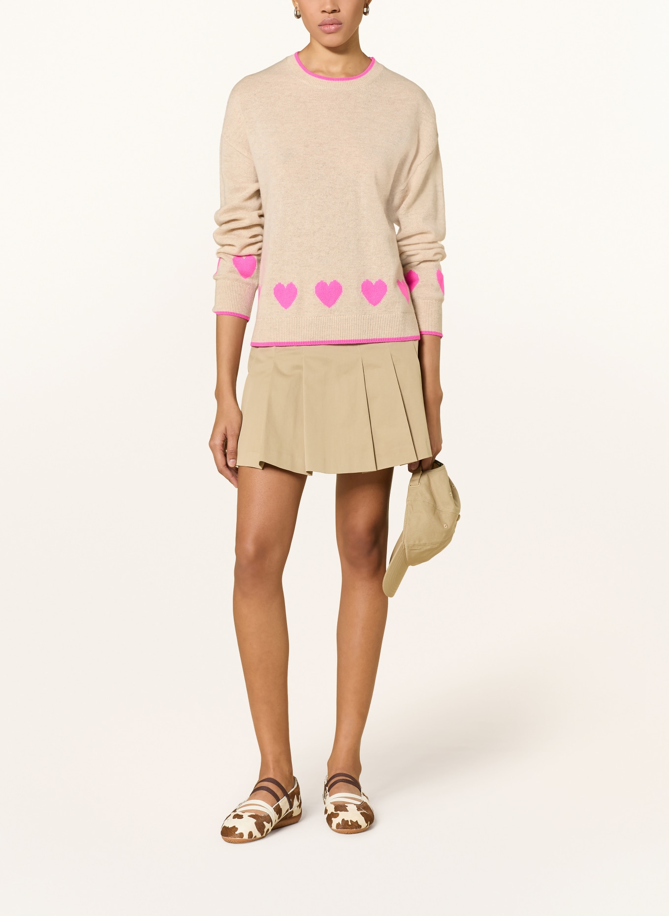 FROM FUTURE Kasjmiertrui: BEIGE / NEONROZE