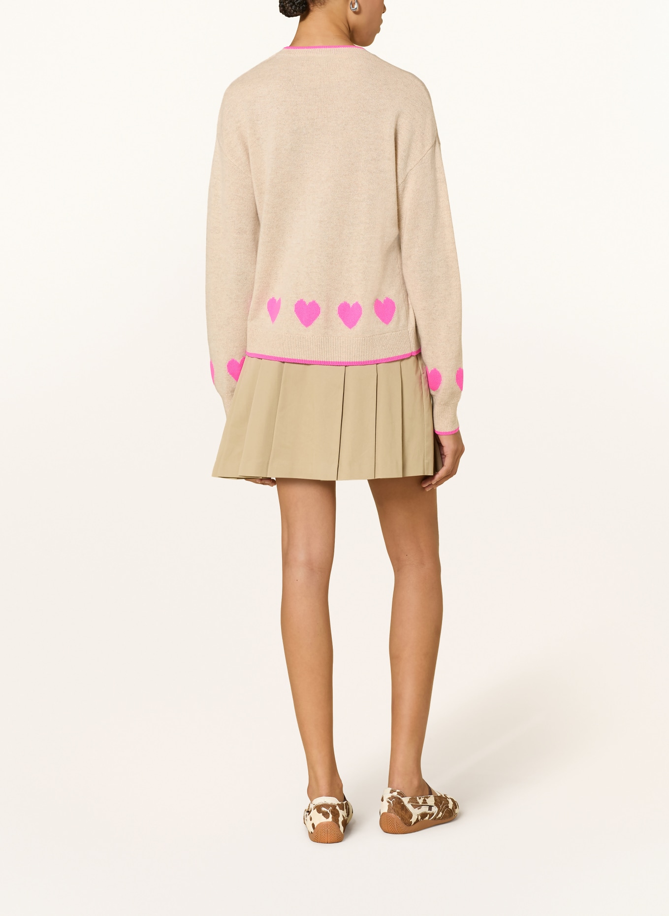 FROM FUTURE Kasjmiertrui: BEIGE / NEONROZE