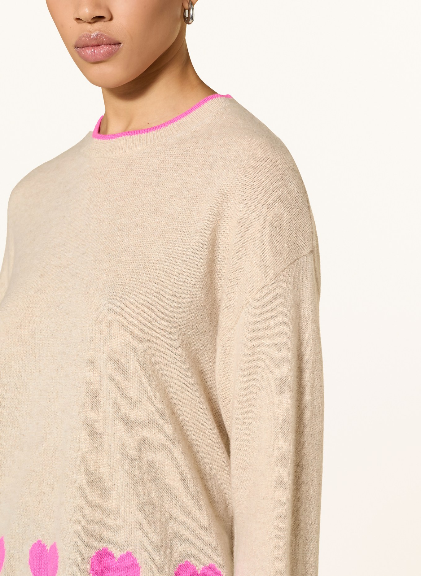 FROM FUTURE Kasjmiertrui: BEIGE / NEONROZE