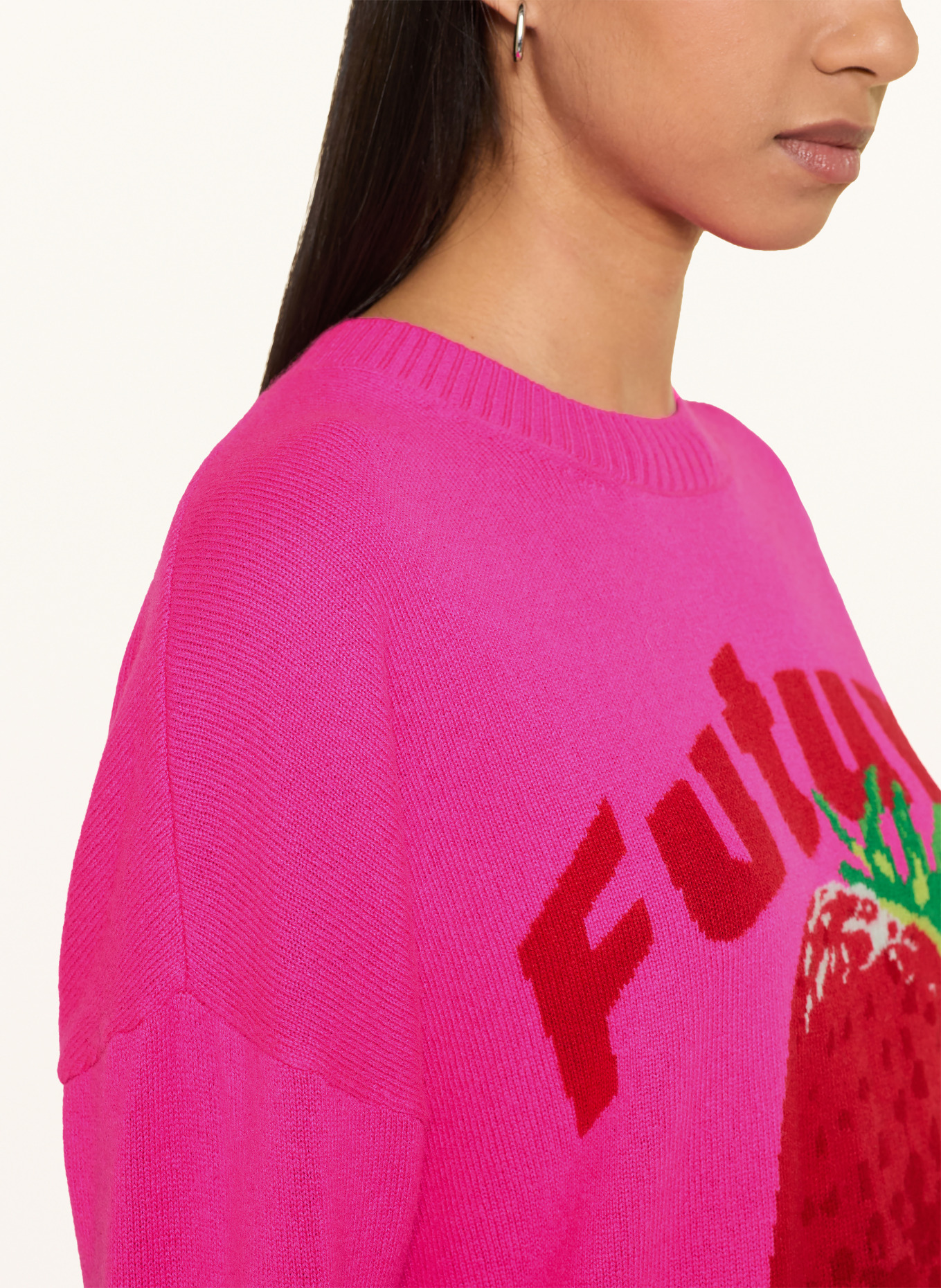 FROM FUTURE Kasjmiertrui: NEONROZE / DONKERROOD / GROEN