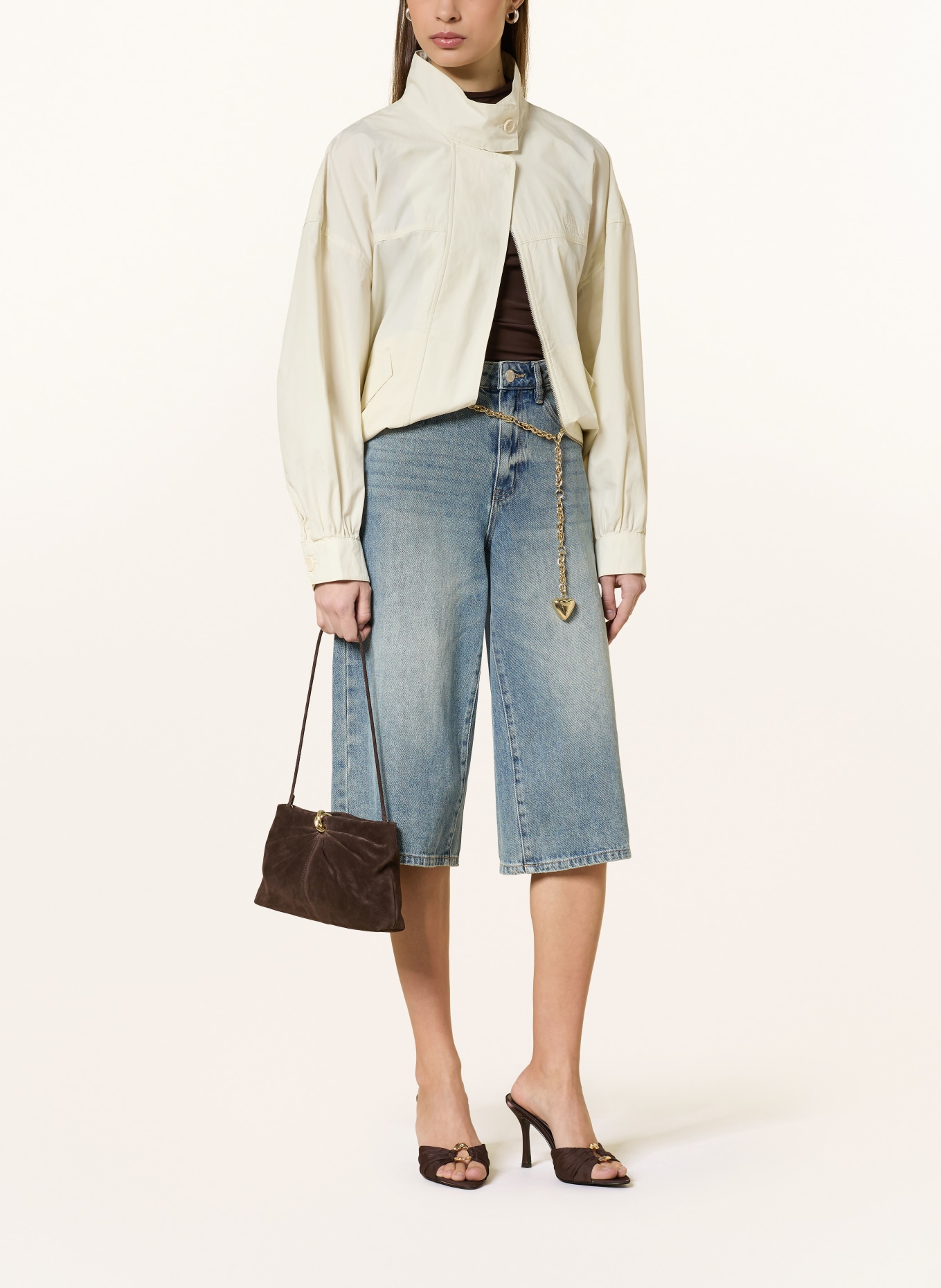 LOEFFLER RANDALL Clutch CORRINE: MARRON FONCÉ / GOUD