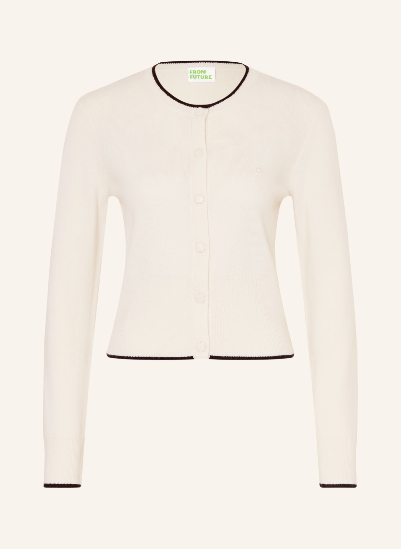 FROM FUTURE Kasjmier vest: ECRU / ZWART