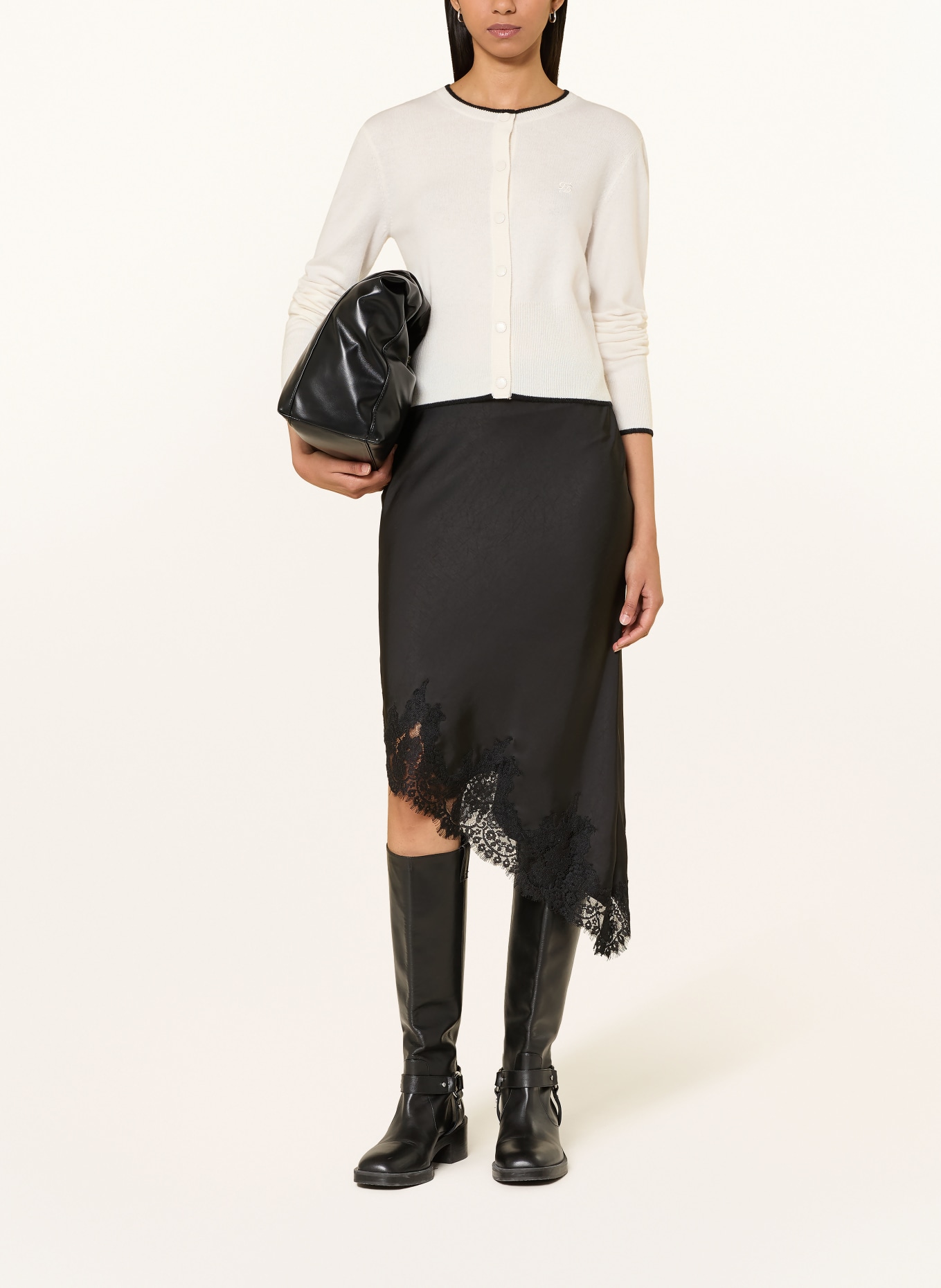 FROM FUTURE Kasjmier vest: ECRU / ZWART