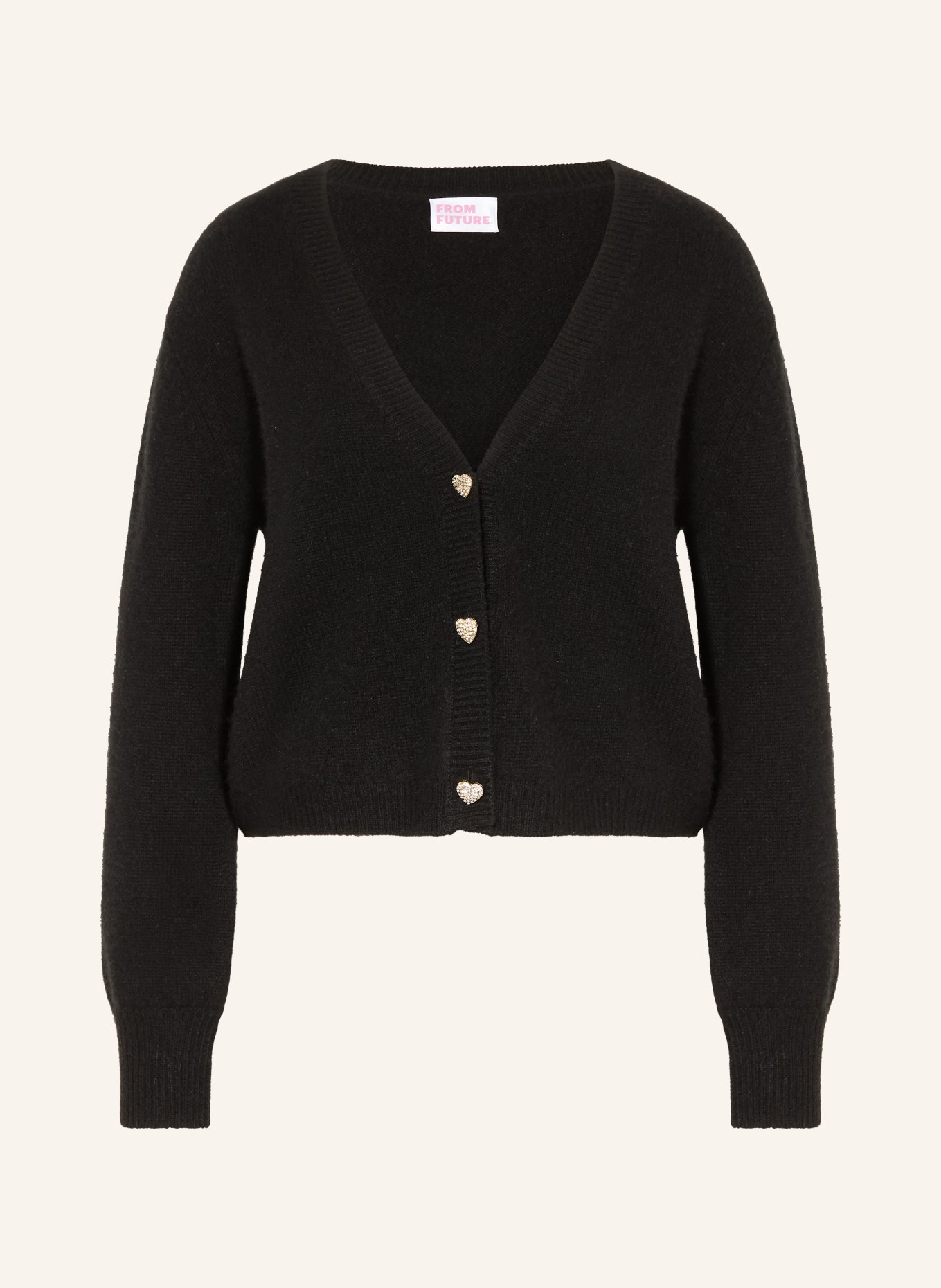 FROM FUTURE Gebreide vest van kasjmier: ZWART