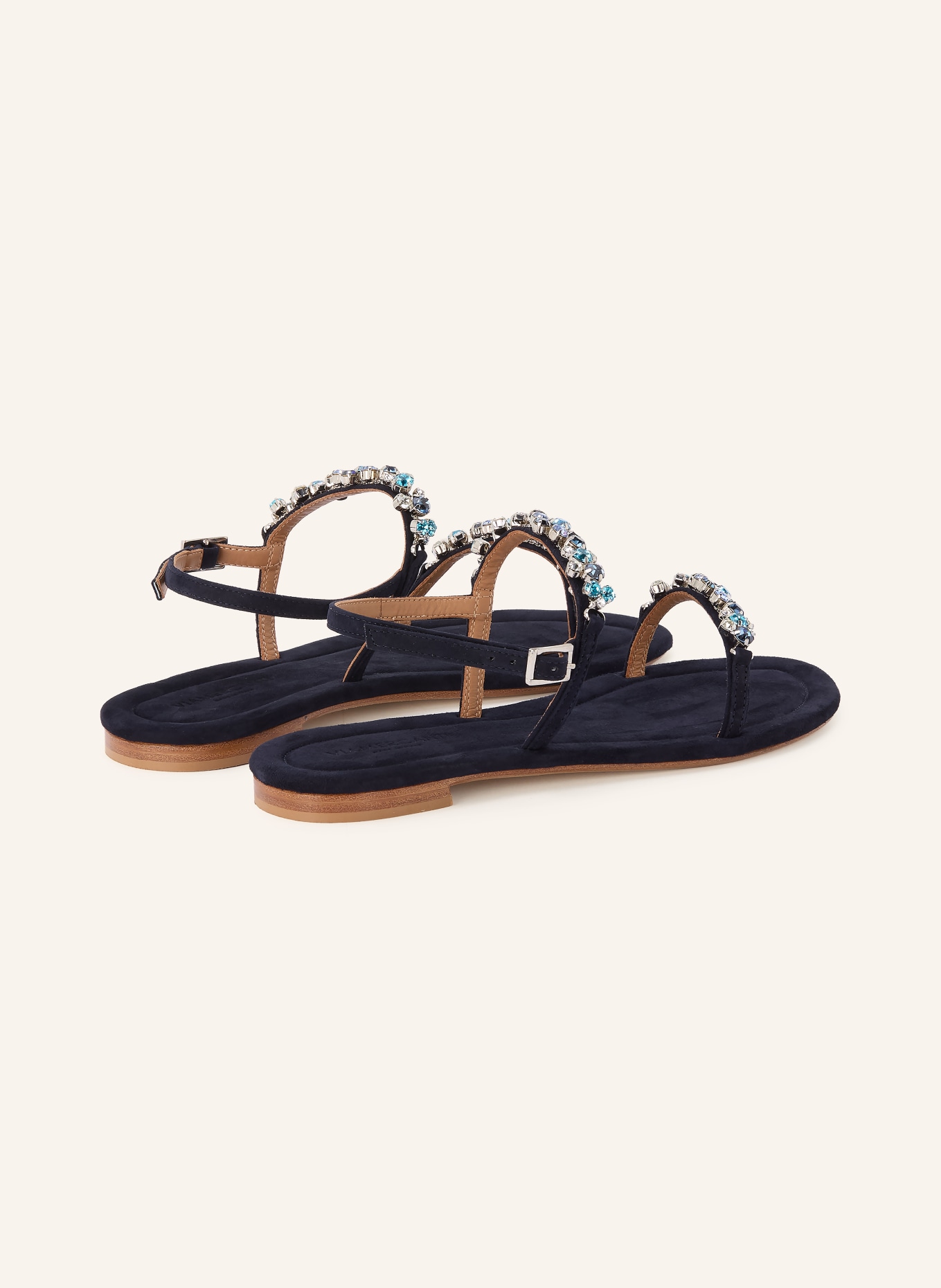 VIAMERCANTI Sandales ornées de pierres précieuses: BLEU FONCÉ / ARGENT